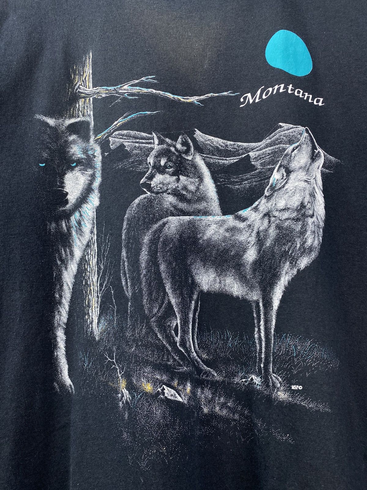 Vintage Vintage 90s Wolf Nature USA Montana Single Stitch T-Shirt Size US XL / EU 56 / 4 - 3 Thumbnail