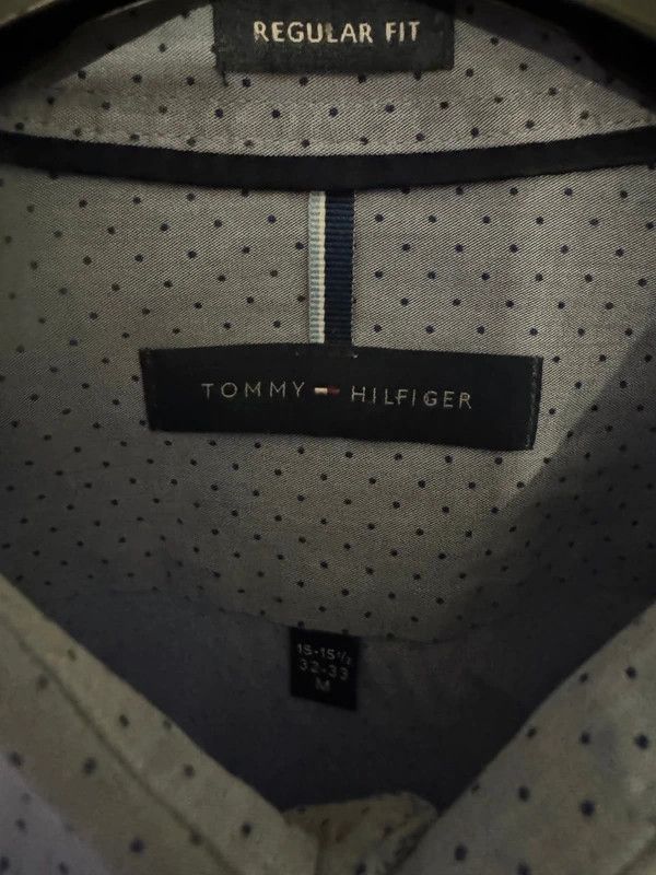 Tommy Hilfiger Tommy Hilfiger Blue Polka Dot Cotton Regular Fit Shirt M Size US M / EU 48-50 / 2 - 7 Thumbnail