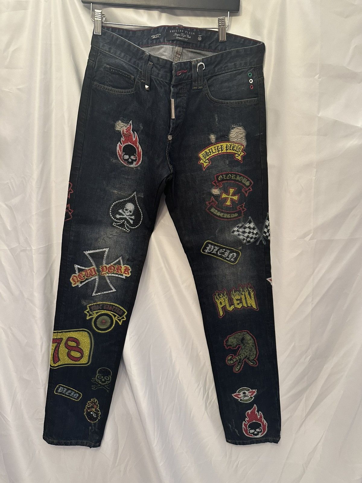 Philipp Plein Philipp Plein Patchwork Denim SICK Size US 32 / EU 48 - 1 Thumbnail