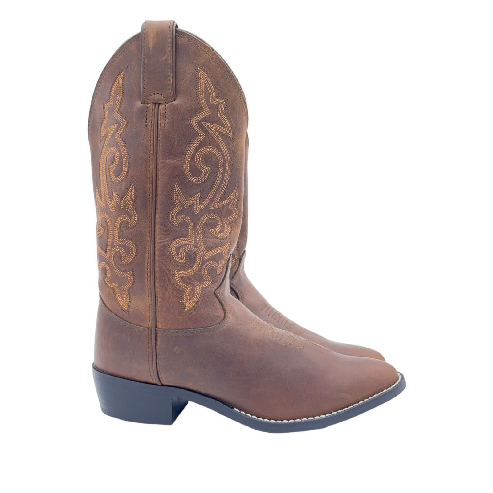 Justin Justin Cowboy Western Leather Boots Brown Youth 4 D 2253 Size US 5 / EU 37 - 3 Thumbnail