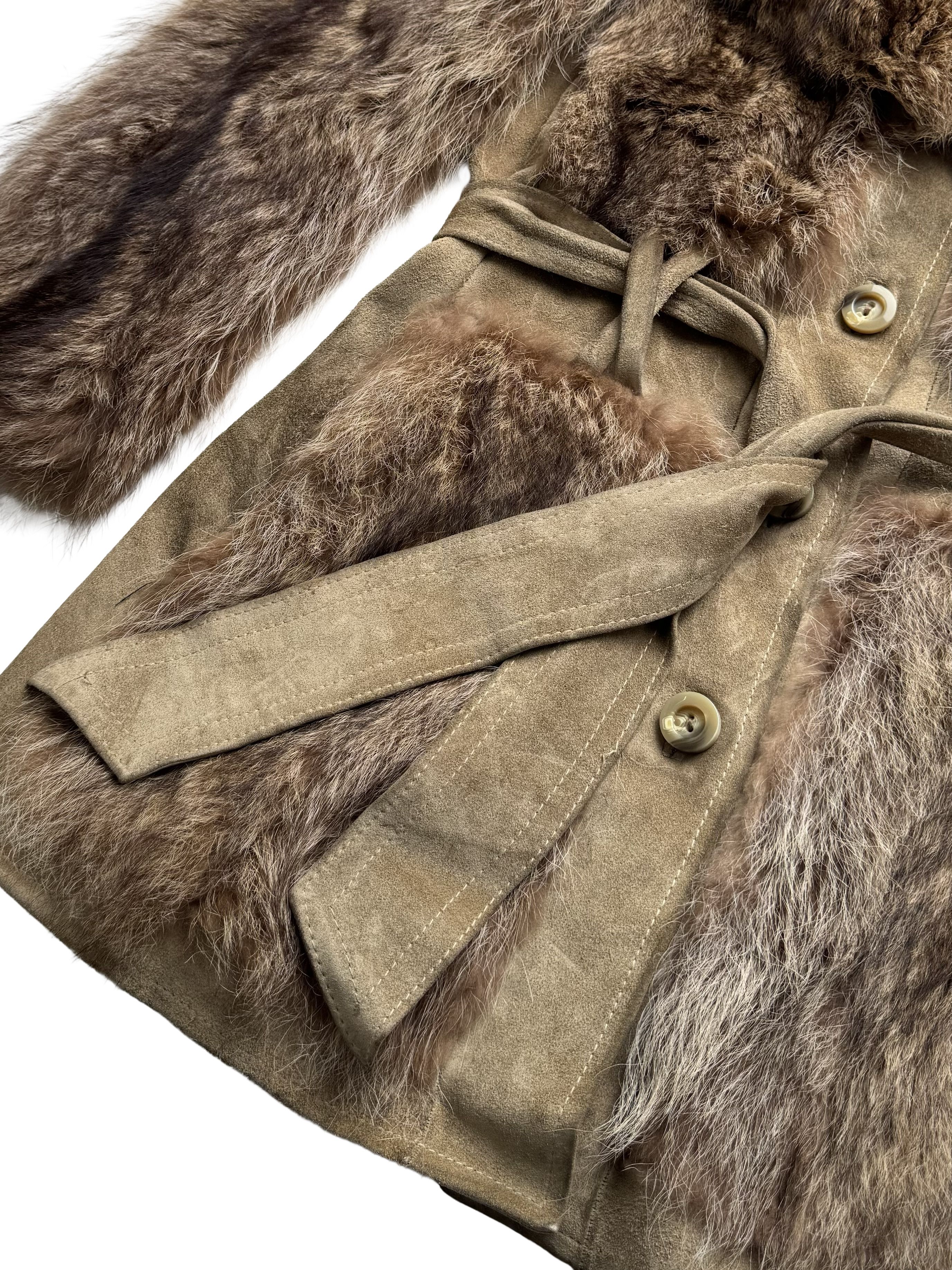 Vintage Vintage Real Suede Coat With Real Fur Details Size M / US 6-8 / IT 42-44 - 6 Thumbnail