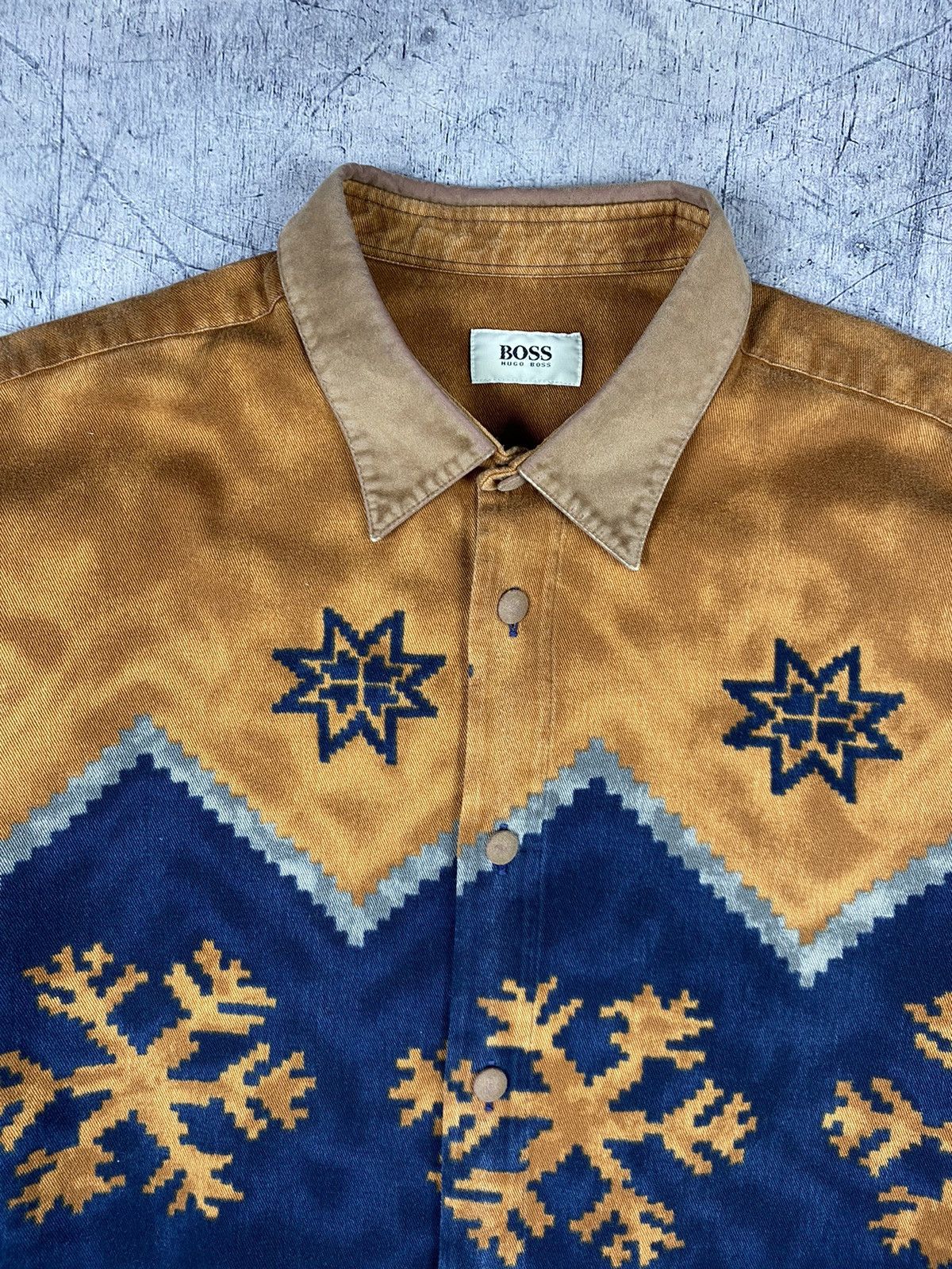 Hugo Boss × Vintage Vintage Rare Hugo Boss Follow The Flag Button Up Shirt Size US XXL / EU 58 / 5 - 8 Thumbnail