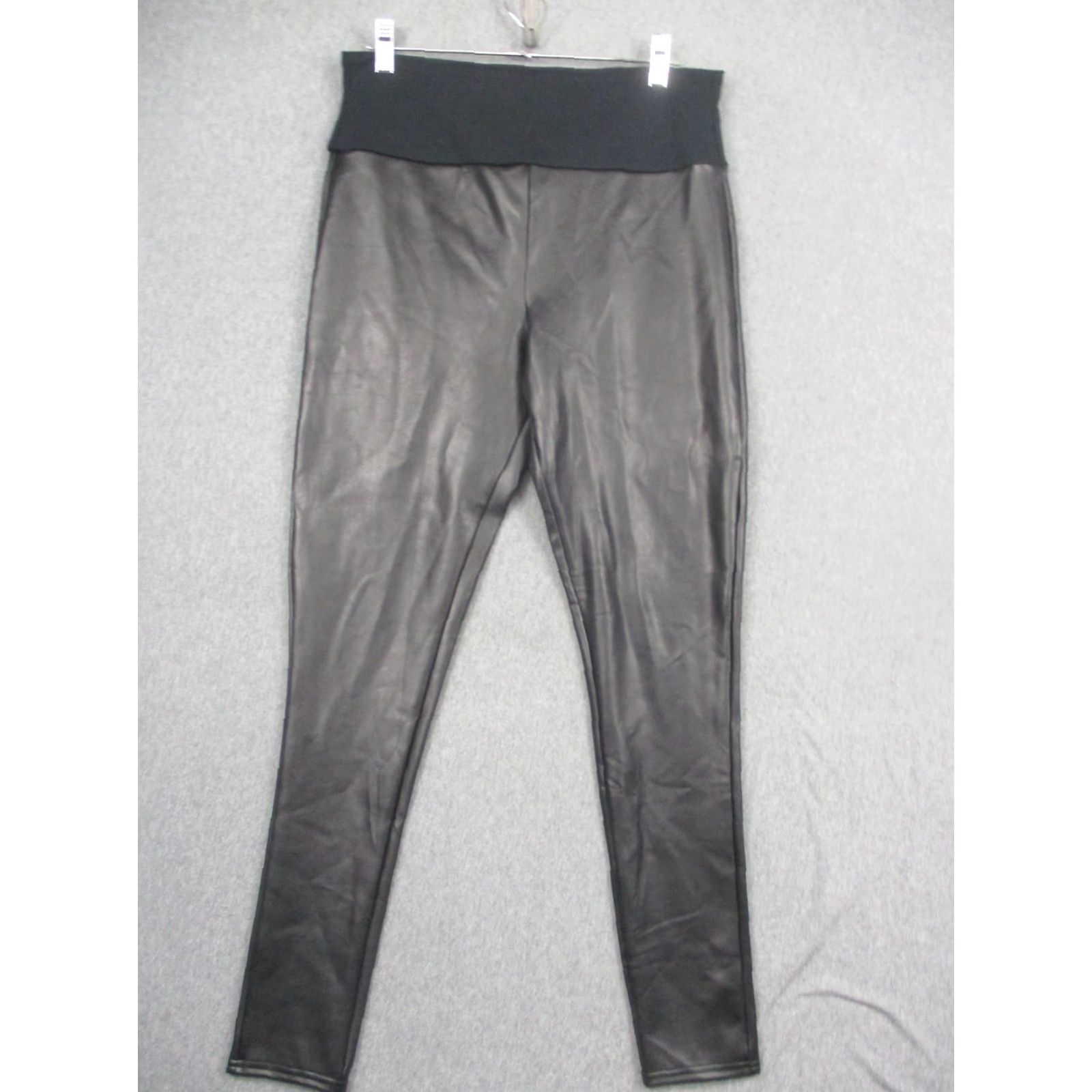Spanx Spanx Assets Leggings Womens XL Black Faux Leather High Rise Shaping Ankle Size 40" / US 18 - 2 Thumbnail