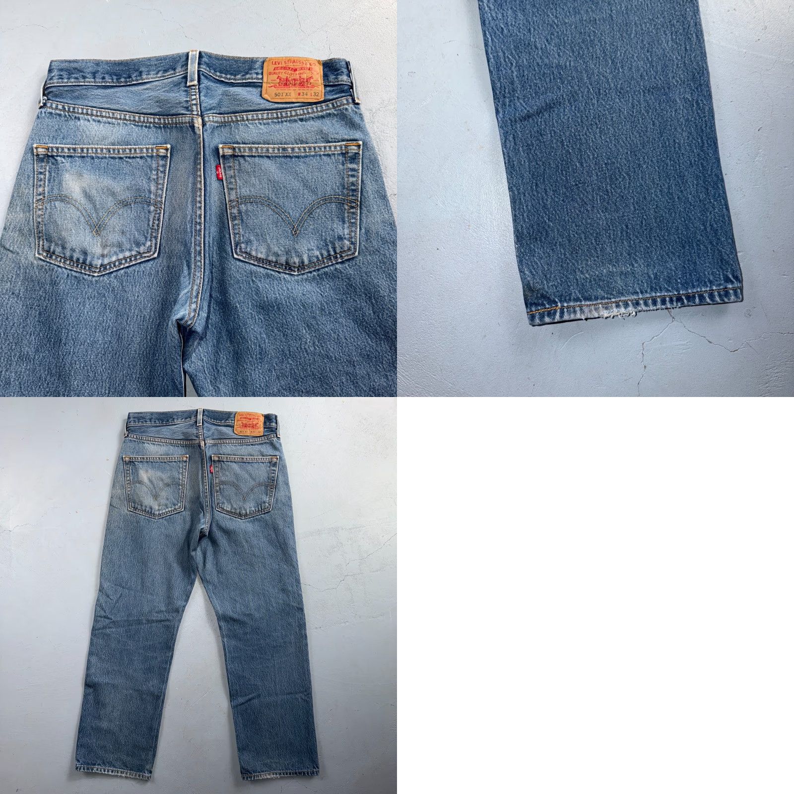 Levi's VINTAGE Levi's 501 Jeans Straight Blue Light Wash 34x32 90s 501 Series Mens Jeans Size US 34 / EU 50 - 10 Thumbnail
