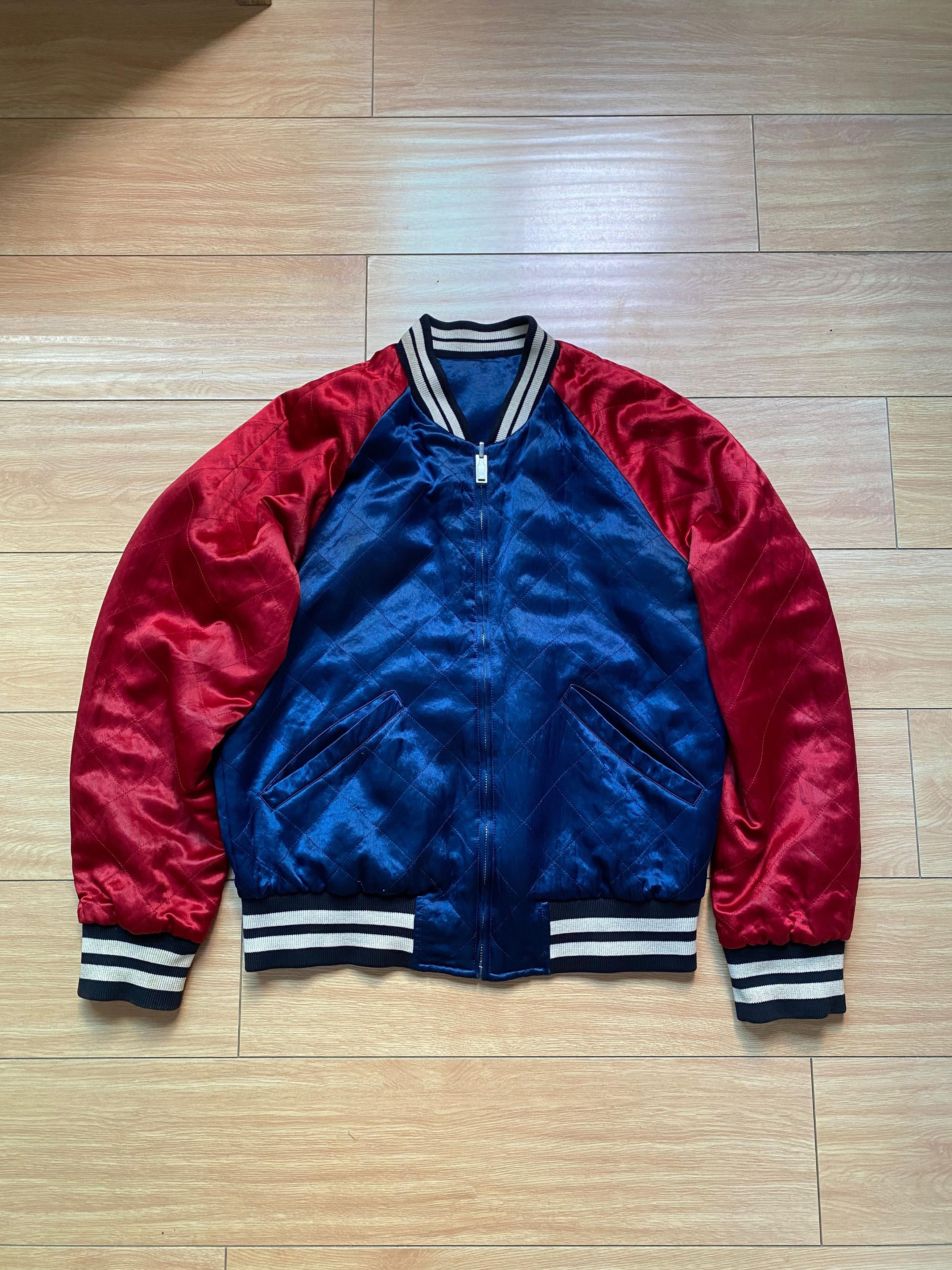 Gucci Gucci Reversible Blue and Red Satin Bomber Jacket Size US M / EU 48-50 / 2 - 2 Thumbnail