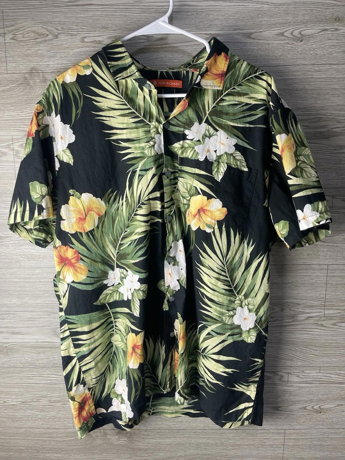 Tori Richard Tori Richard Hawaiian Polo Button Shirt Palm Men's XL Size US XL / EU 56 / 4 - 1 Thumbnail