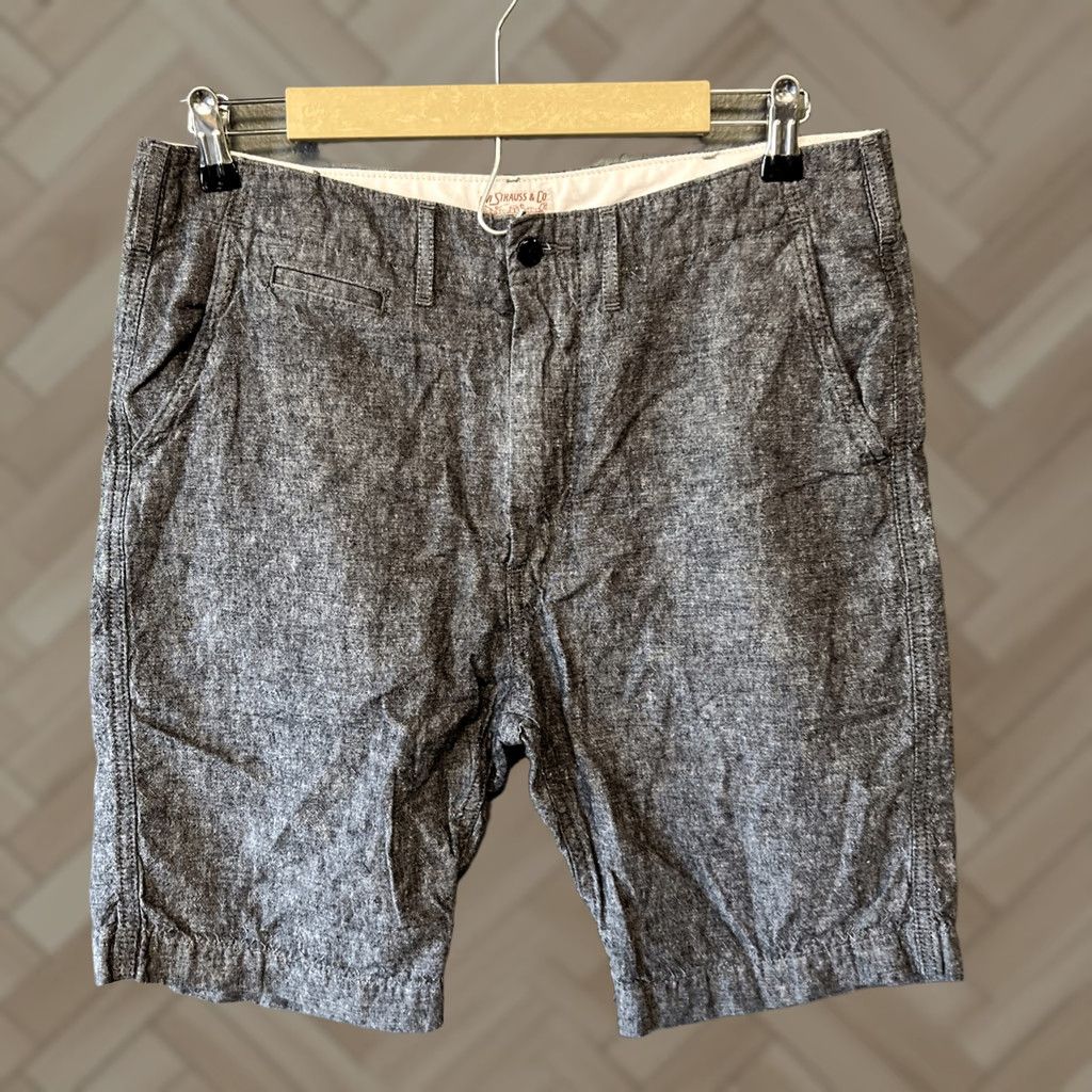 CO VINTAGE Levi Strauss & Co Mens | 32 | Linen Blend Shorts | Gray | Pockets | Chino | (If NOT vintage) Size US 32 / EU 48 - 1 Thumbnail
