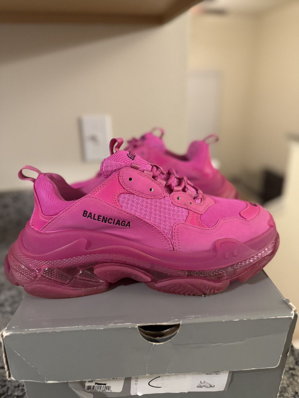 Balenciaga Pink Low Top Triple S 42EU/12US Women