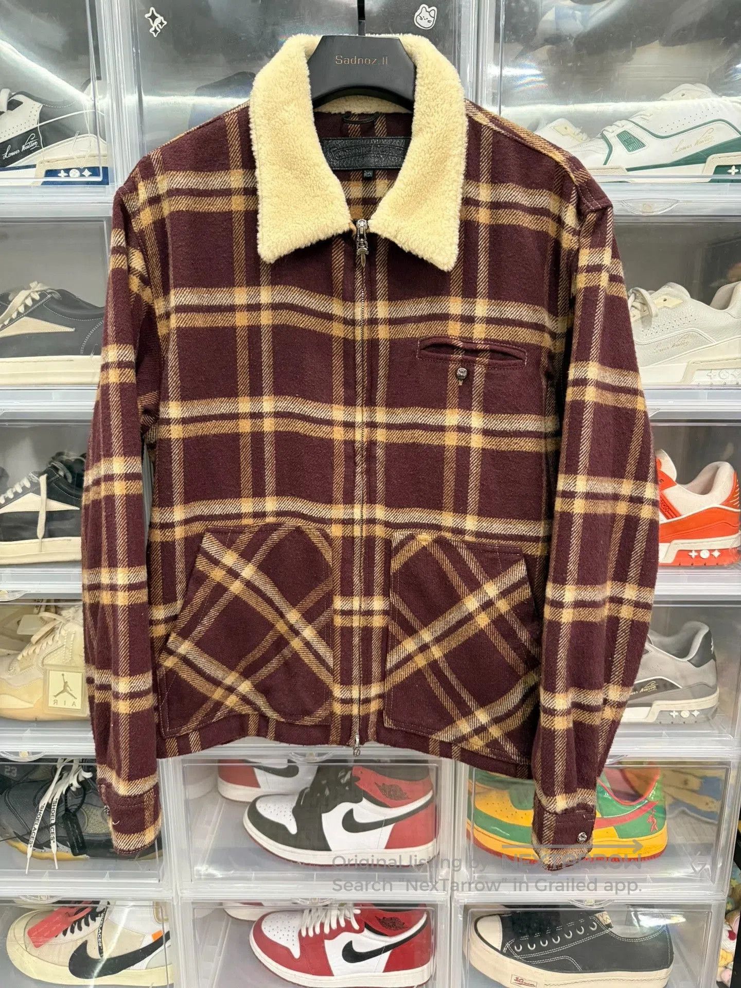 Chrome Hearts Chrome Hearts Burgundy Plaid Zip Shirt Jacket. Size US L / EU 52-54 / 3 - 1 Thumbnail