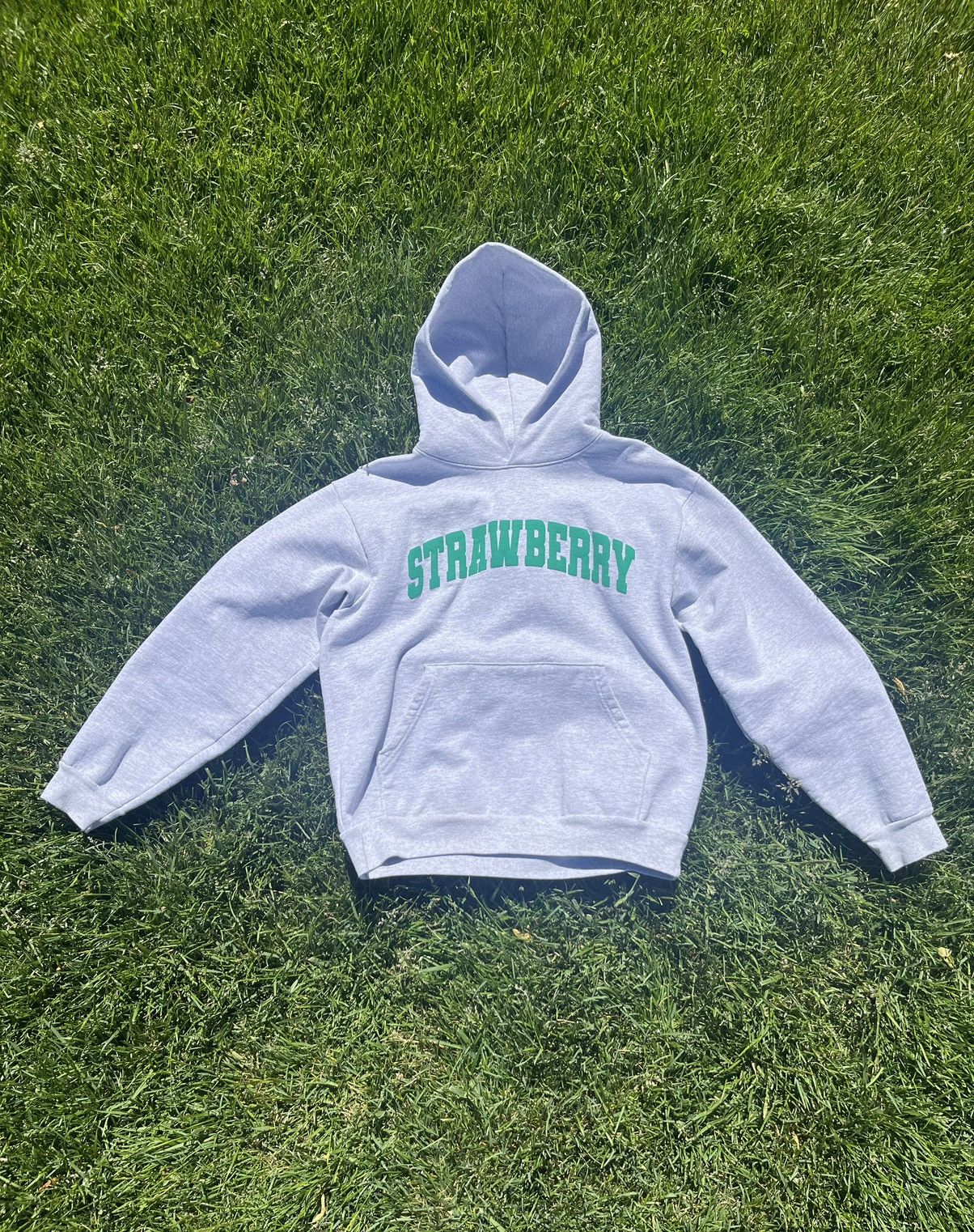 image of Balenciaga x Strawberry Hoodie in Grey, Men's (Size Medium)