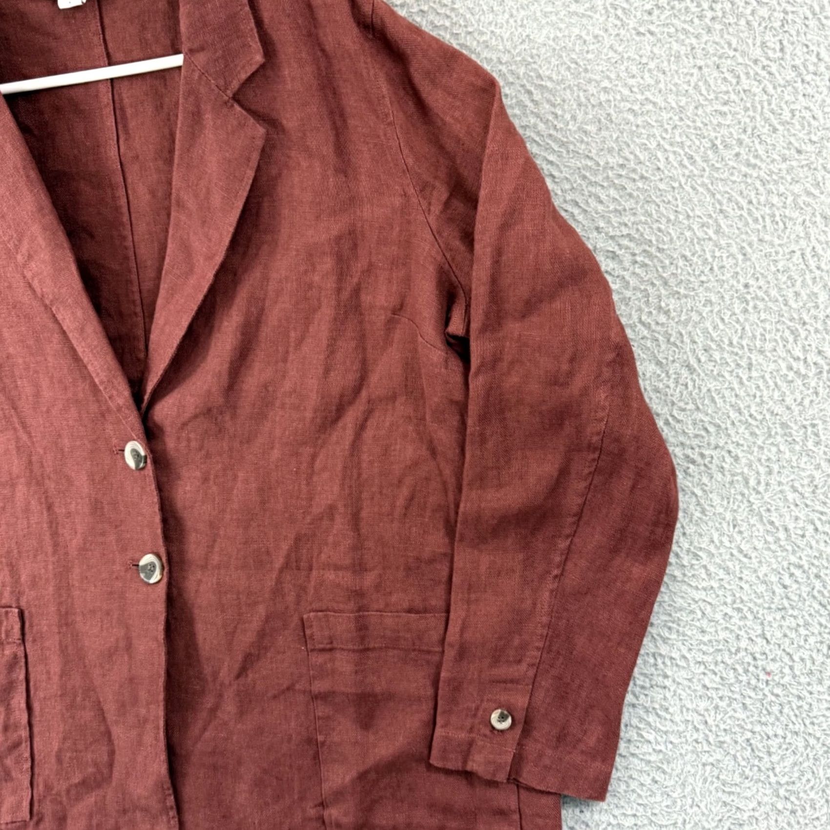 Coldwater Creek VINTAGE? Coldwater Creek Shirt Womens Large Red Linen Oversized Loose Blazer Top 3/4 Boho Size L / US 10 / IT 46 - 5 Thumbnail
