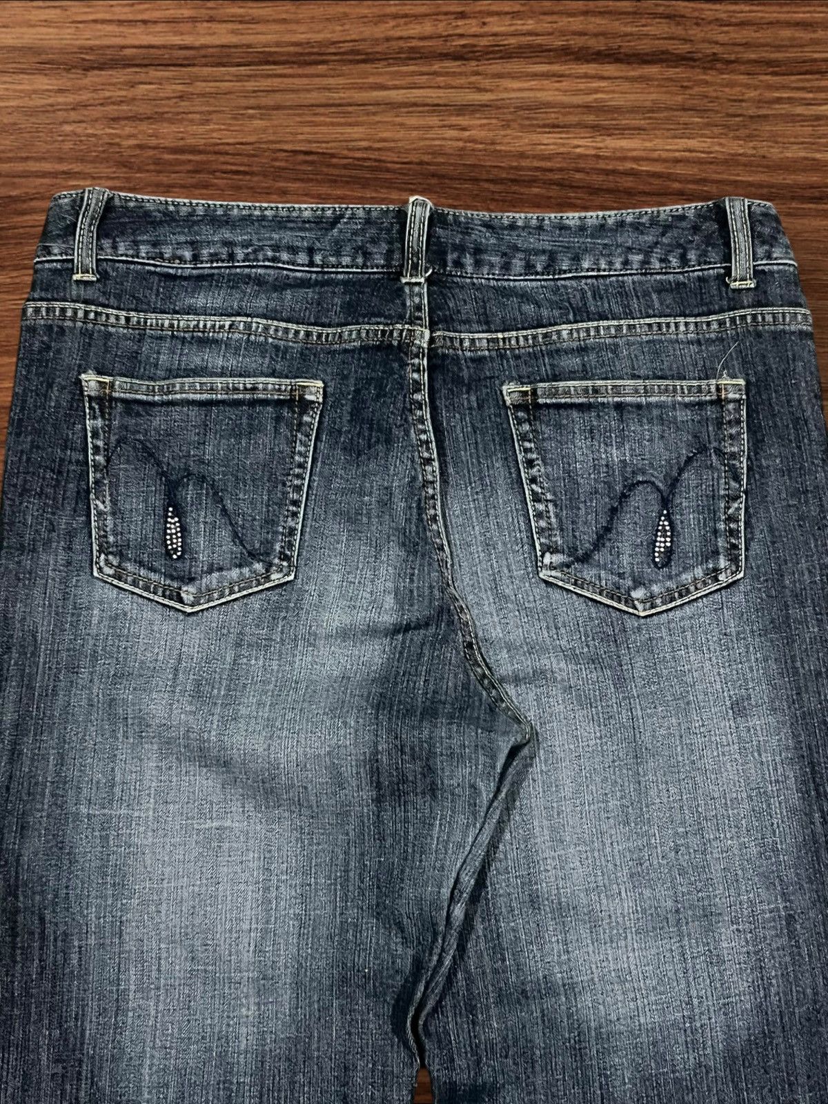 Japanese Brand Vintage Japanese Brand Blue Washed Distressed Flare Jeans Size 33" - 6 Thumbnail