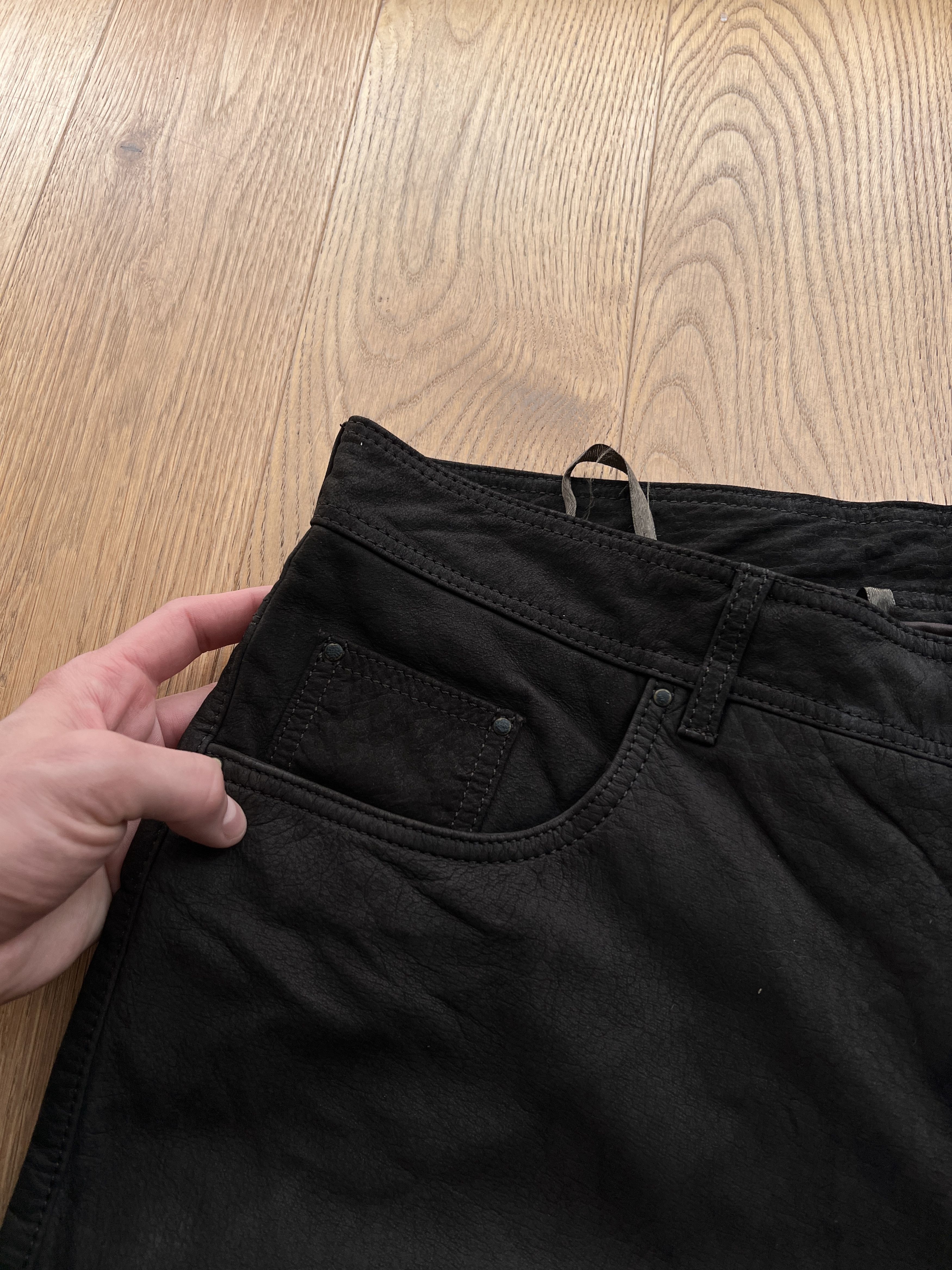 Genuine Leather Vintage 90s real leather pants y2k baggy faded streetfashion Size US 38 / EU 54 - 15 Thumbnail