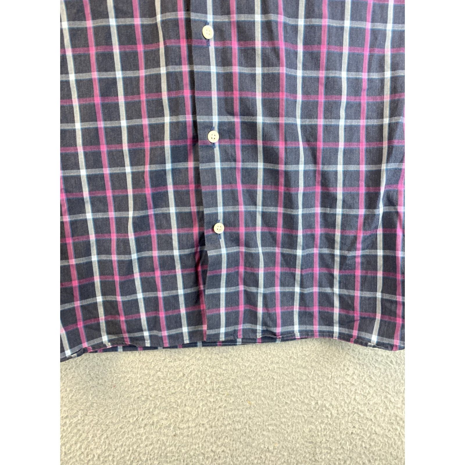 Pinko Fairlane Shirt Men Slim Long Sleeve Button-Up Size M Pink Check Adult Modern Fit Size US M / EU 48-50 / 2 - 2 Thumbnail