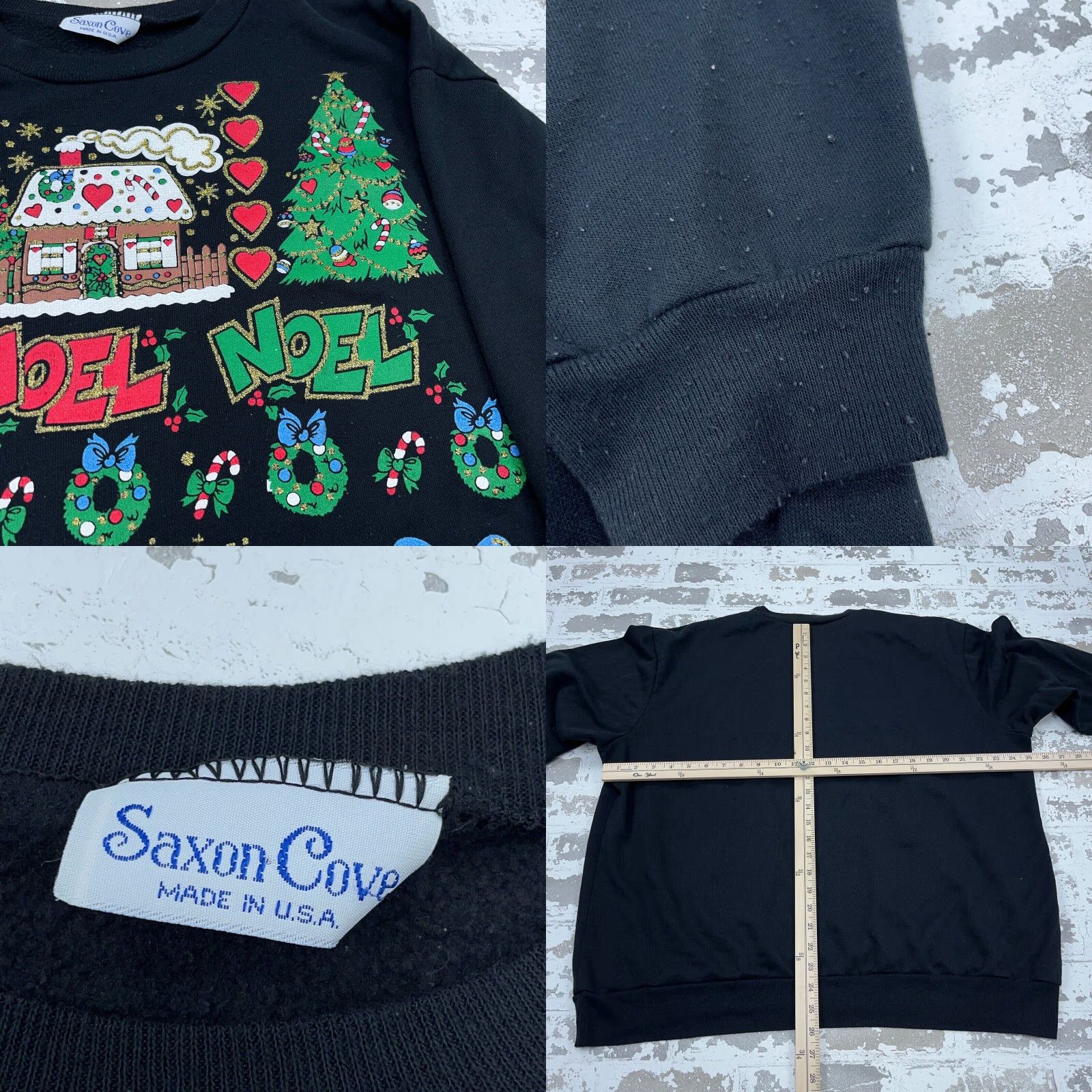 Vintage VINTAGE Saxon Cove Christmas Sweater Women L Black Crew Neck Pullover 90s USA Holiday Graphic Print Size L / US 10 / IT 46 - 8 Thumbnail