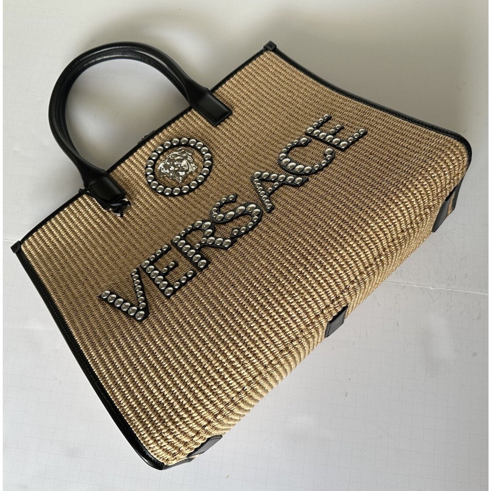 Versace Versace Medusa Large Tote Fabric/Leather Bag 1004741 Size ONE SIZE - 13 Thumbnail