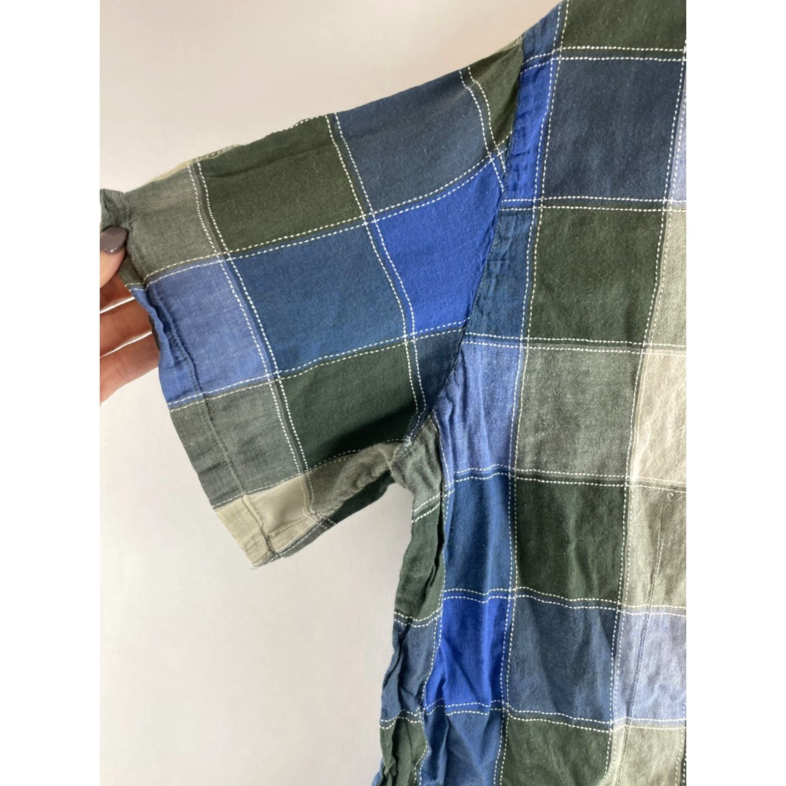 Vintage Sonoma Shirt Women's 16W Blue Green Plaid Button-Up Short Sleeve Casual Regular Fit Size XXL / US 16-18 / IT 52-54 - 4 Thumbnail