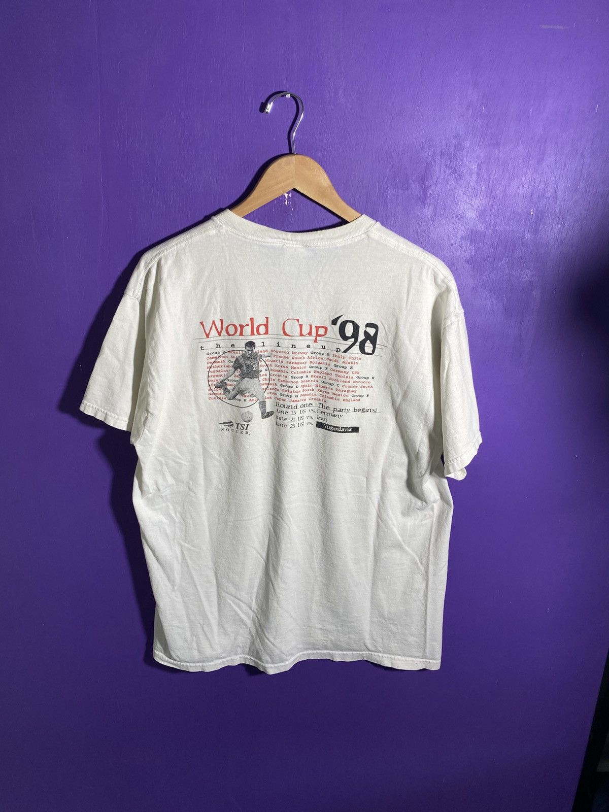 Vintage Vintage 1998 World Cup lineup round one groups tee Size US L / EU 52-54 / 3 - 2 Thumbnail