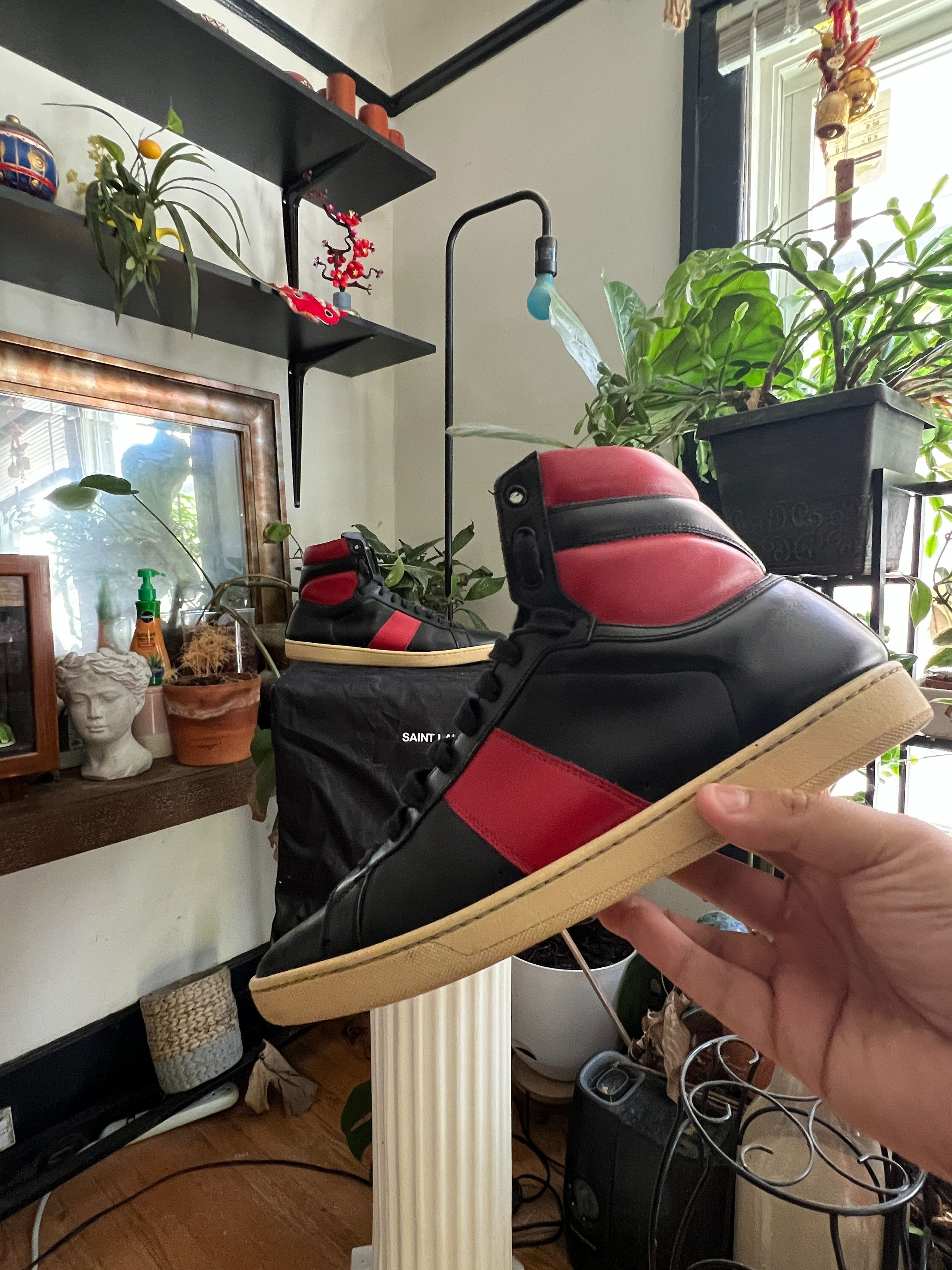 Yves Saint Laurent Saint Laurent High "Black Red" sneakers Size US 11 / EU 44 - 8 Thumbnail