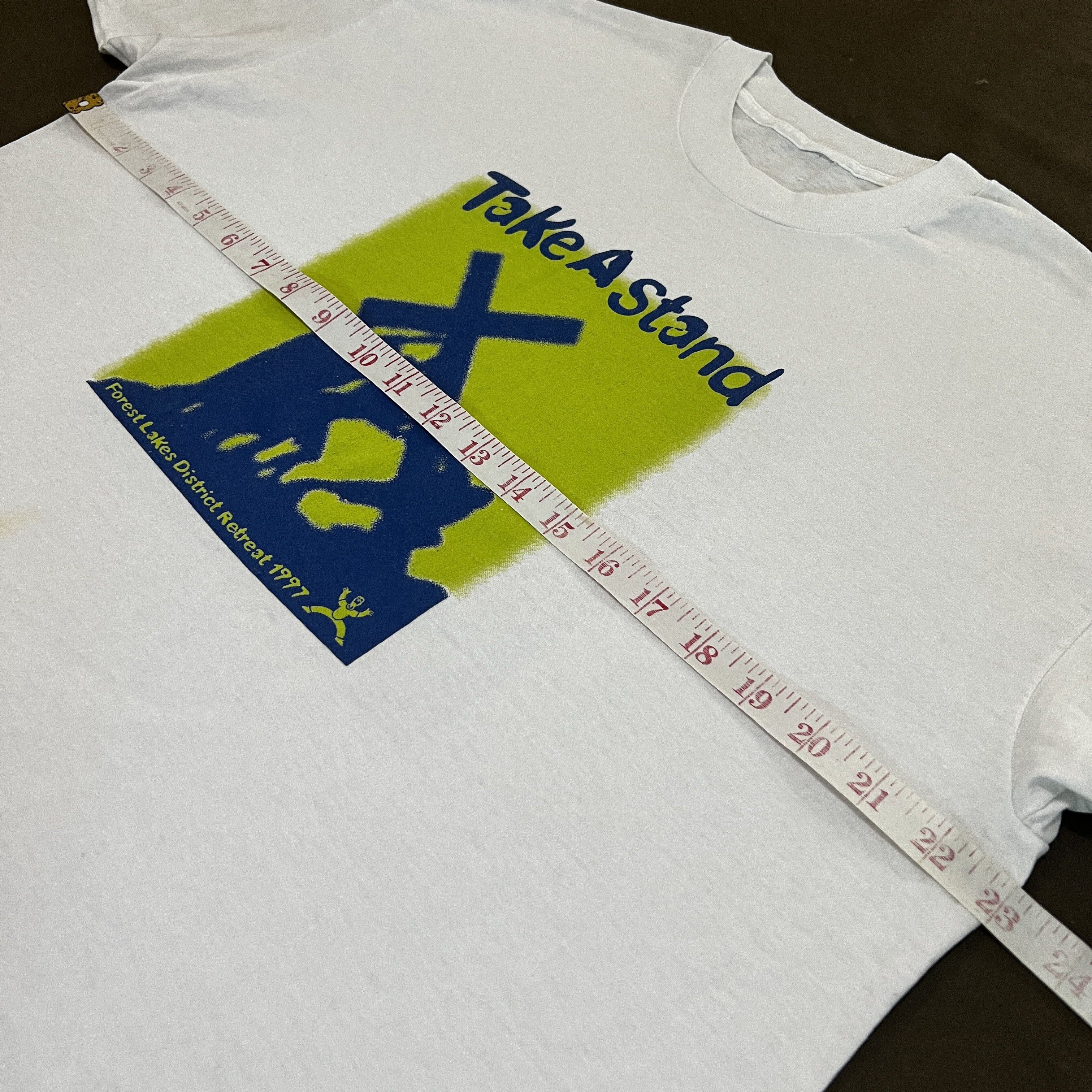 Vintage Vintage 90s Take a Stand Cross God Jesus Holy Bible Tee Size US XL / EU 56 / 4 - 7 Thumbnail