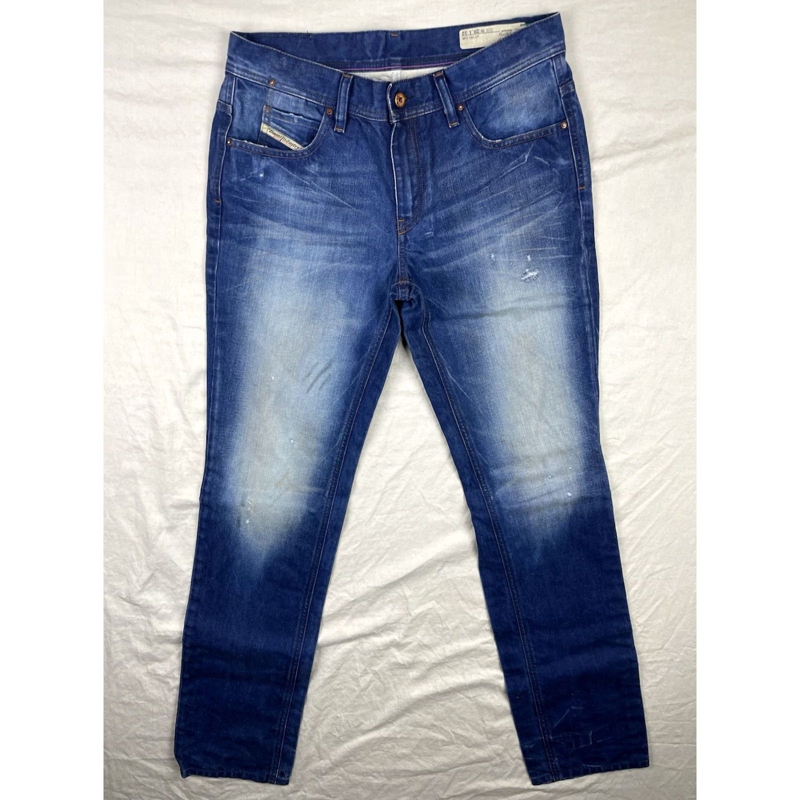 Diesel Diesel Jeans 29X32 Faithlegg Regular Straight Denim 0811P Womens Jeans Blue 5-Pocket Logo Zipper Embroidered Comfort Stretch Size 29" - 2 Thumbnail