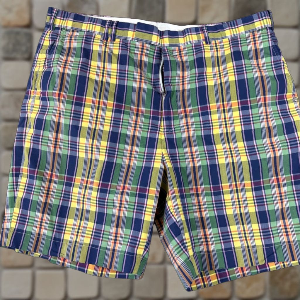 RLX Ralph Lauren RLX Ralph Lauren Shorts Mens 40 Multicolor Plaid Flat Front Performance Golf Chino Regular Pocket Size US 40 / EU 56 - 1 Thumbnail