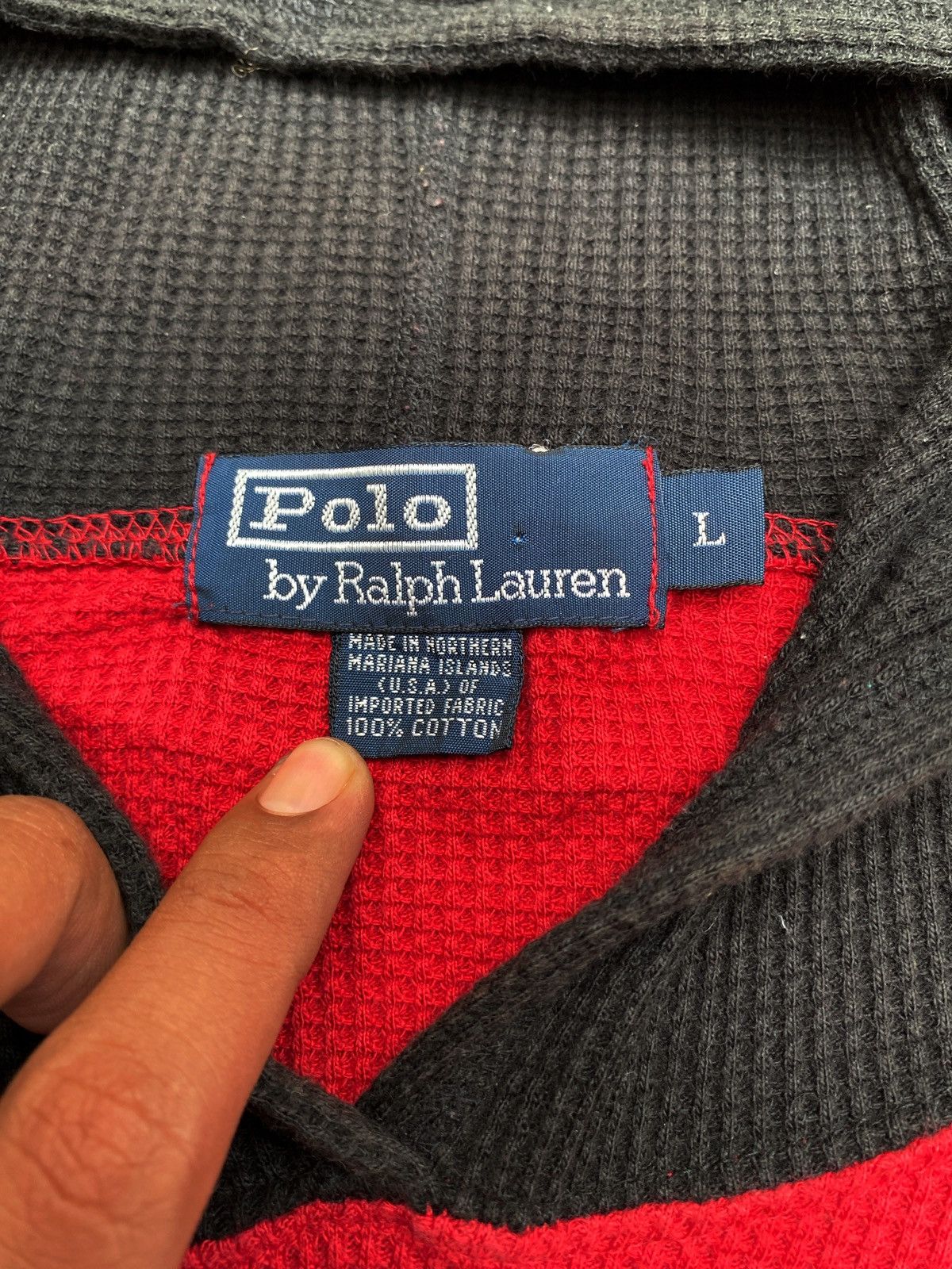 Polo Ralph Lauren 90’s Polo Bear by Ralph Lauren Thermal Hoodie Size US L / EU 52-54 / 3 - 3 Thumbnail