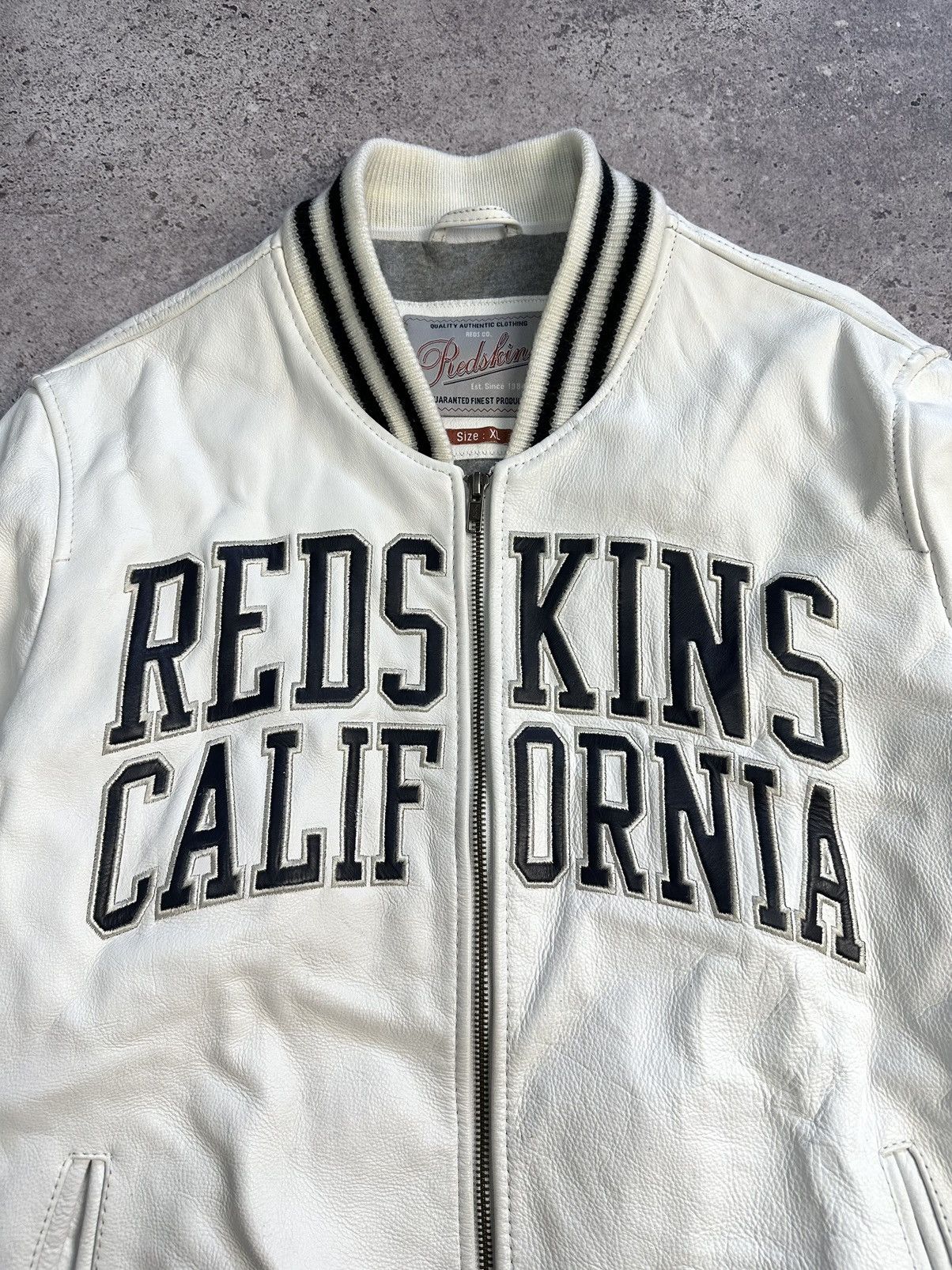 NFL × Vintage Vintage Redskins California Bomber Leather Jacket Varsity Size US XL / EU 56 / 4 - 10 Thumbnail
