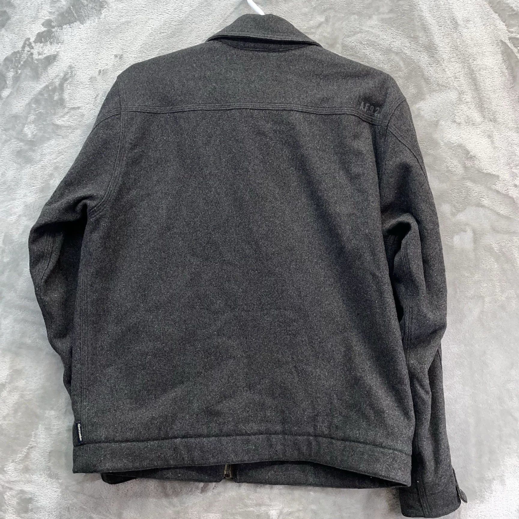 Abercrombie & Fitch VTG Abercrombie & Fitch Jacket Men XL Wool Bomber Gray Full Zip Quilted 90s Shirt? Size US XL / EU 56 / 4 - 3 Thumbnail