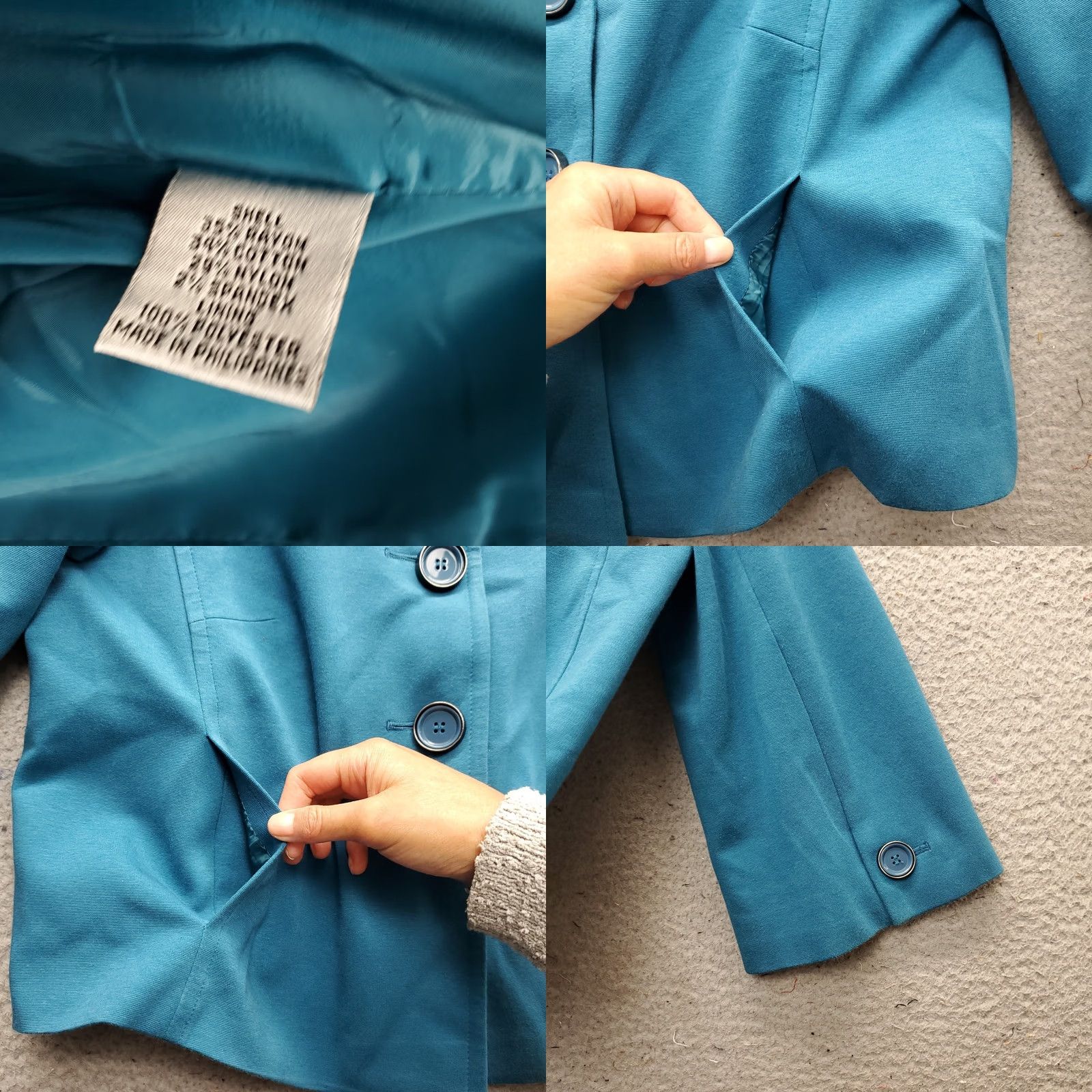 Talbots Talbots Cropped Blazer Jacket Womens 8 Petite Blue Stretch Collared Three Button Size M / US 6-8 / IT 42-44 - 8 Thumbnail