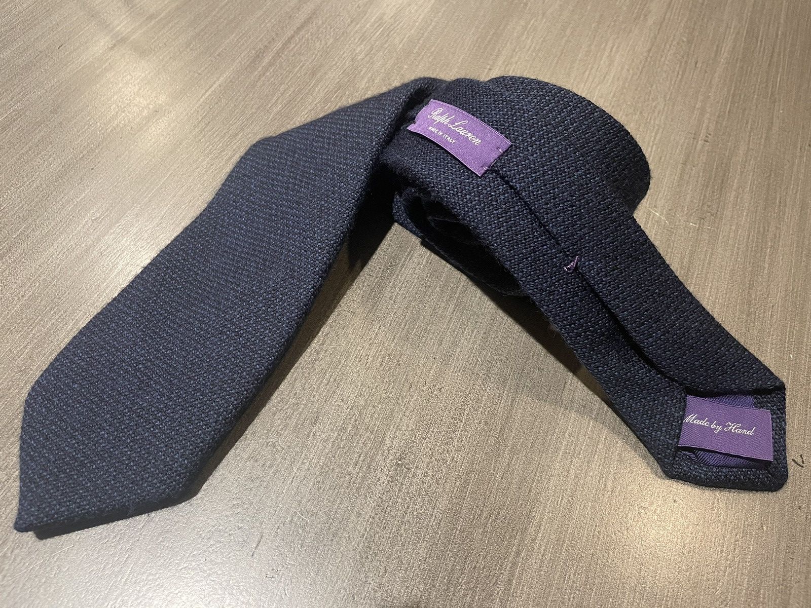 Ralph Lauren Purple Label Wool & Silk Basket Weave Textured Tie Size ONE SIZE - 3 Thumbnail