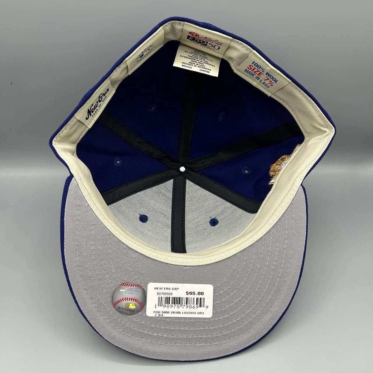 New Era Fear of God Hat Men 7 3/4 Fitted Cap LA Dodgers FOG Wool New Size ONE SIZE - 2 Thumbnail