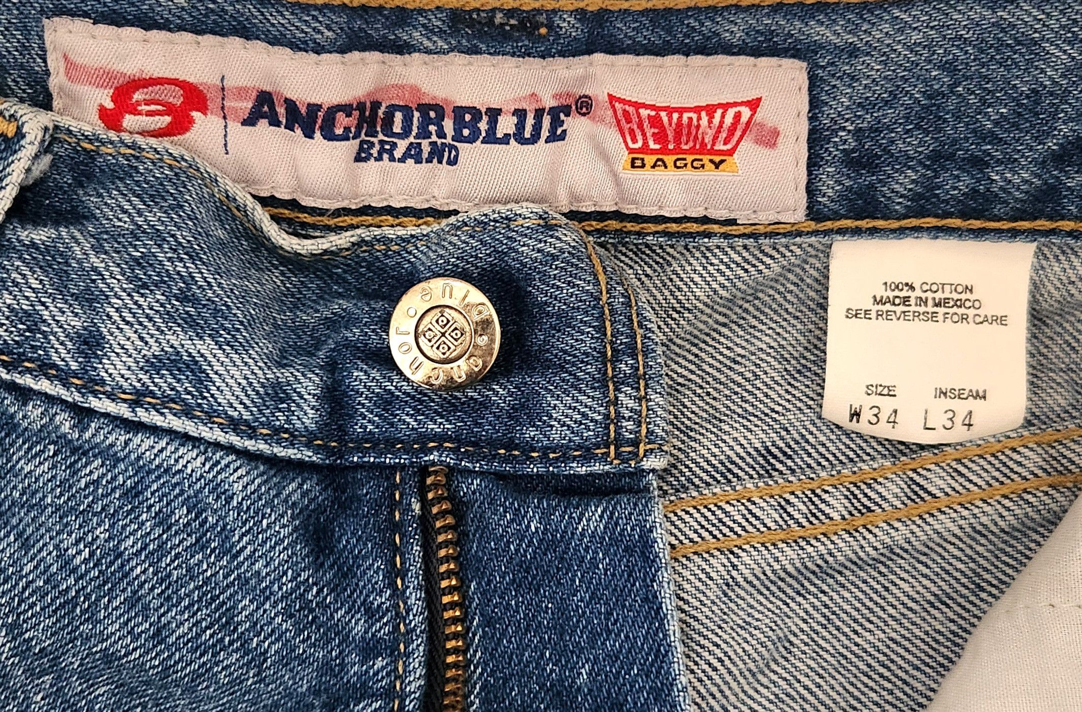 Anchor Blue Vintage 90s Anchor Blue Beyond Blue Baggy Denim Jeans SZ 34 Size US 34 / EU 50 - 8 Thumbnail