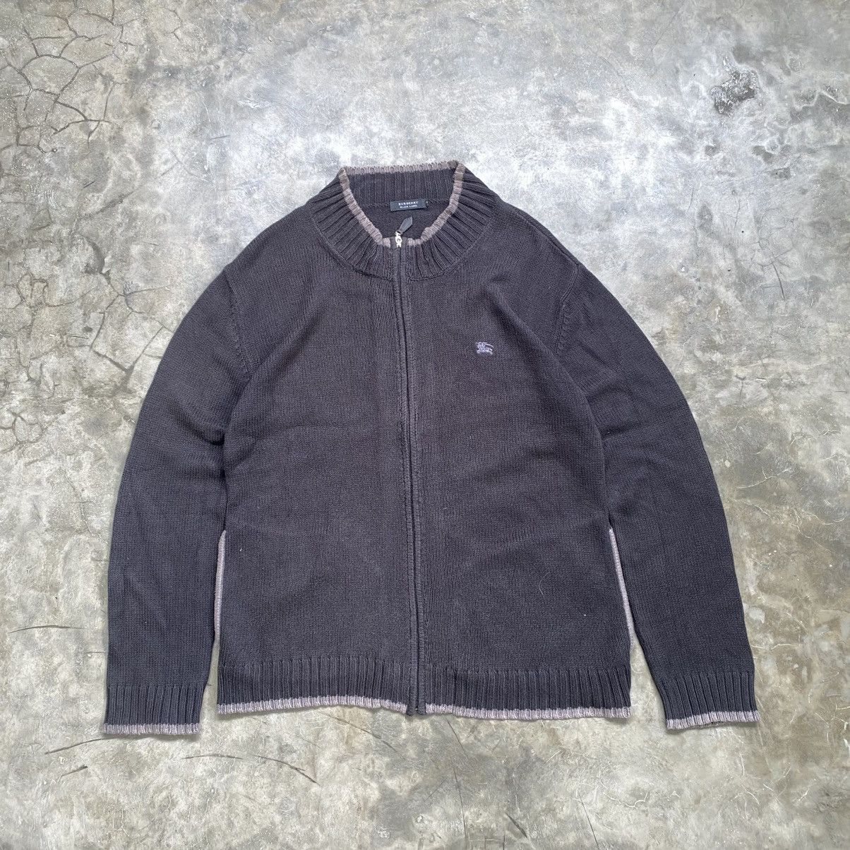 Burberry 2000s Burberry Brown Black Label Zip Sweater Size US M / EU 48-50 / 2 - 1 Thumbnail