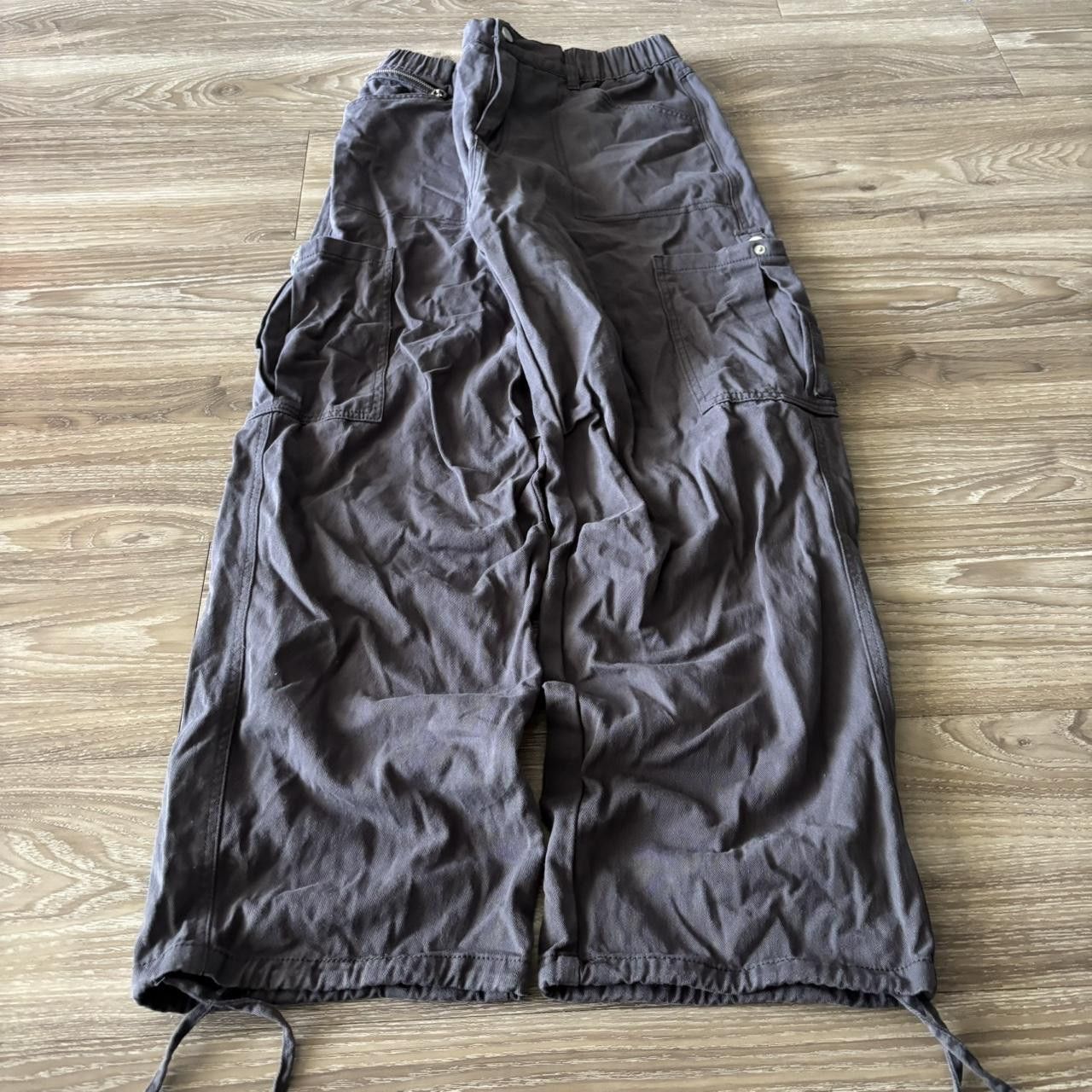 Japanese Brand Crazy Vintage Y2K/2000s Baggy Grey Streetwear Skater Style Cargo Pants! 29x29 Size US 29 - 3 Thumbnail
