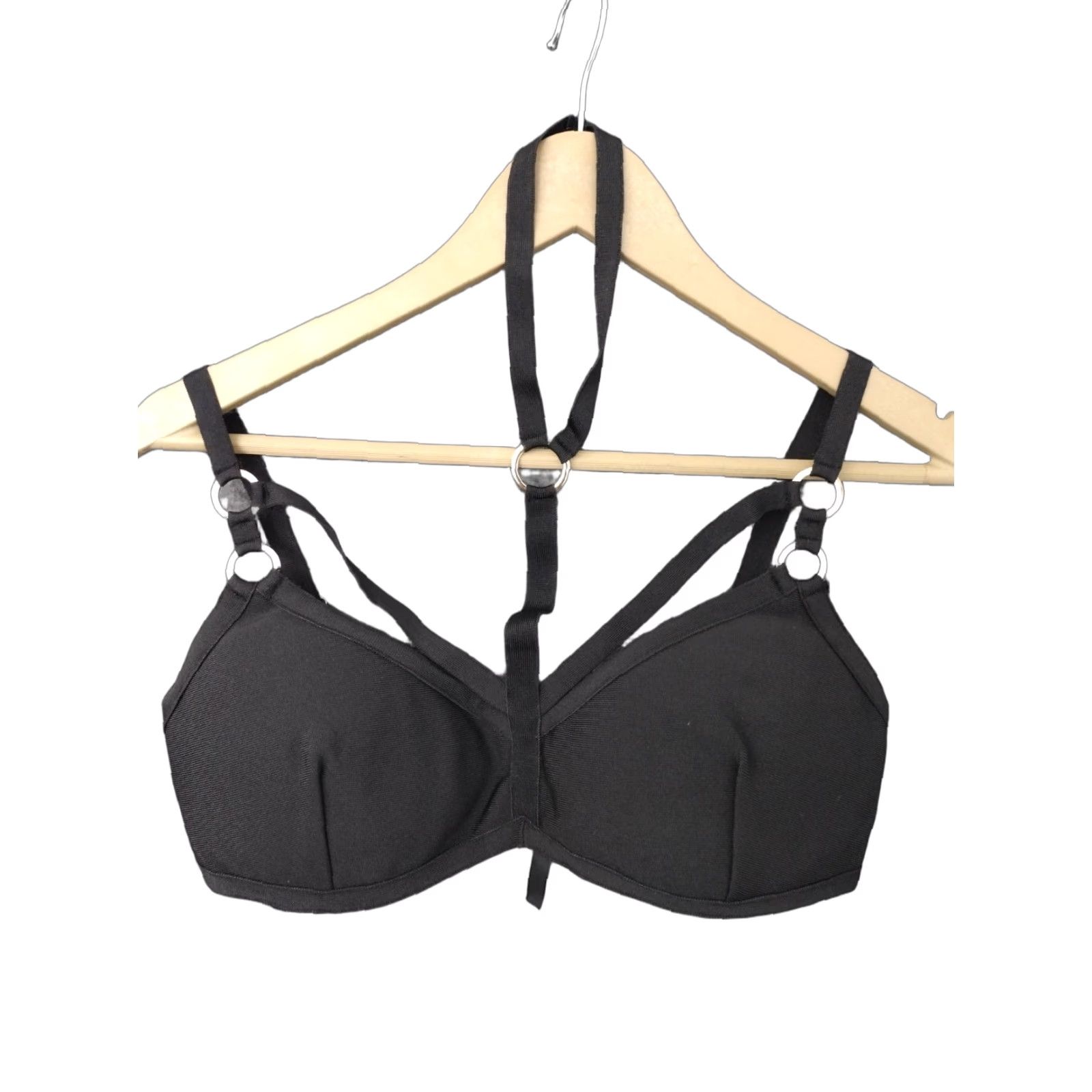 Vintage Codigo Lively Black Y Ring Padded Wireless Bra Size M - Womens, Bra, Black, Padded, Wireless, Y Ring, Solid, Polyester, Spandex, Size M Size ONE SIZE - 1 Thumbnail