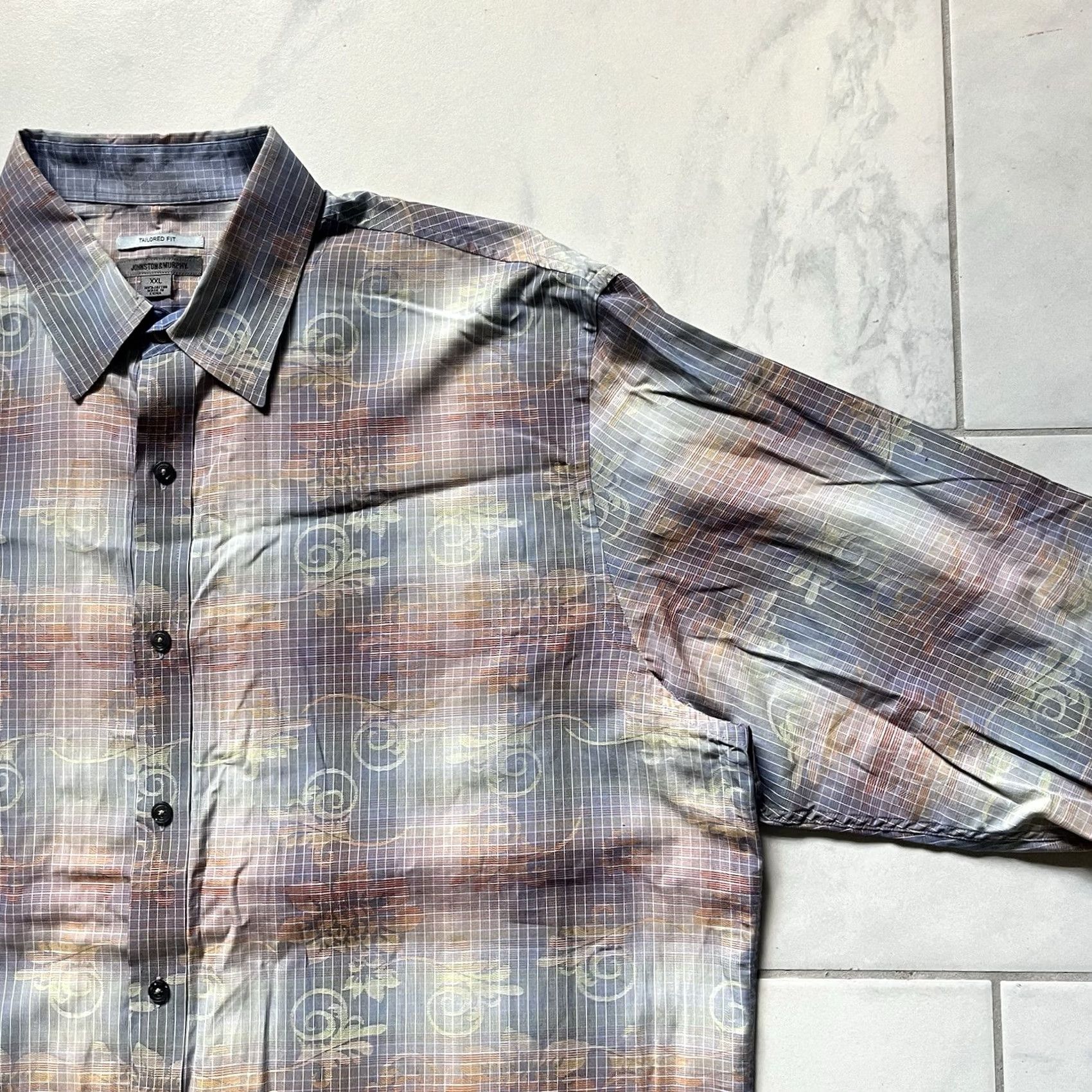 Johnston & Murphy Johnston & Murphy Shirt 2XL XXL Blue Red Multicolor Paisley Button-Up Mens Tailored Fit Cotton Size US XXL / EU 58 / 5 - 6 Thumbnail