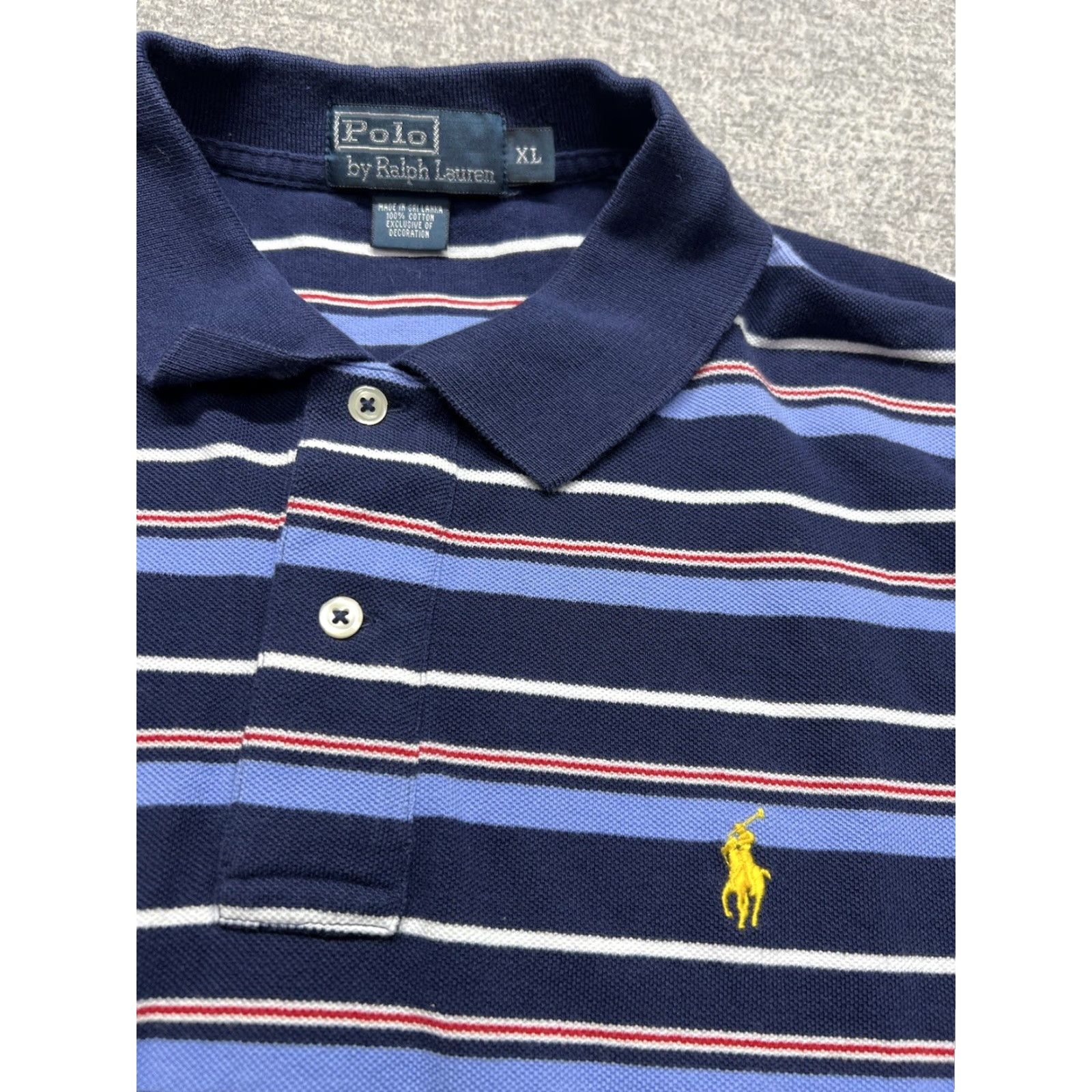 Ralph Lauren VINTAGE Polo Golf Ralph Lauren Mens Extra Large Shirt Striped Blue Gold Pony Cotton Size US XL / EU 56 / 4 - 6 Thumbnail