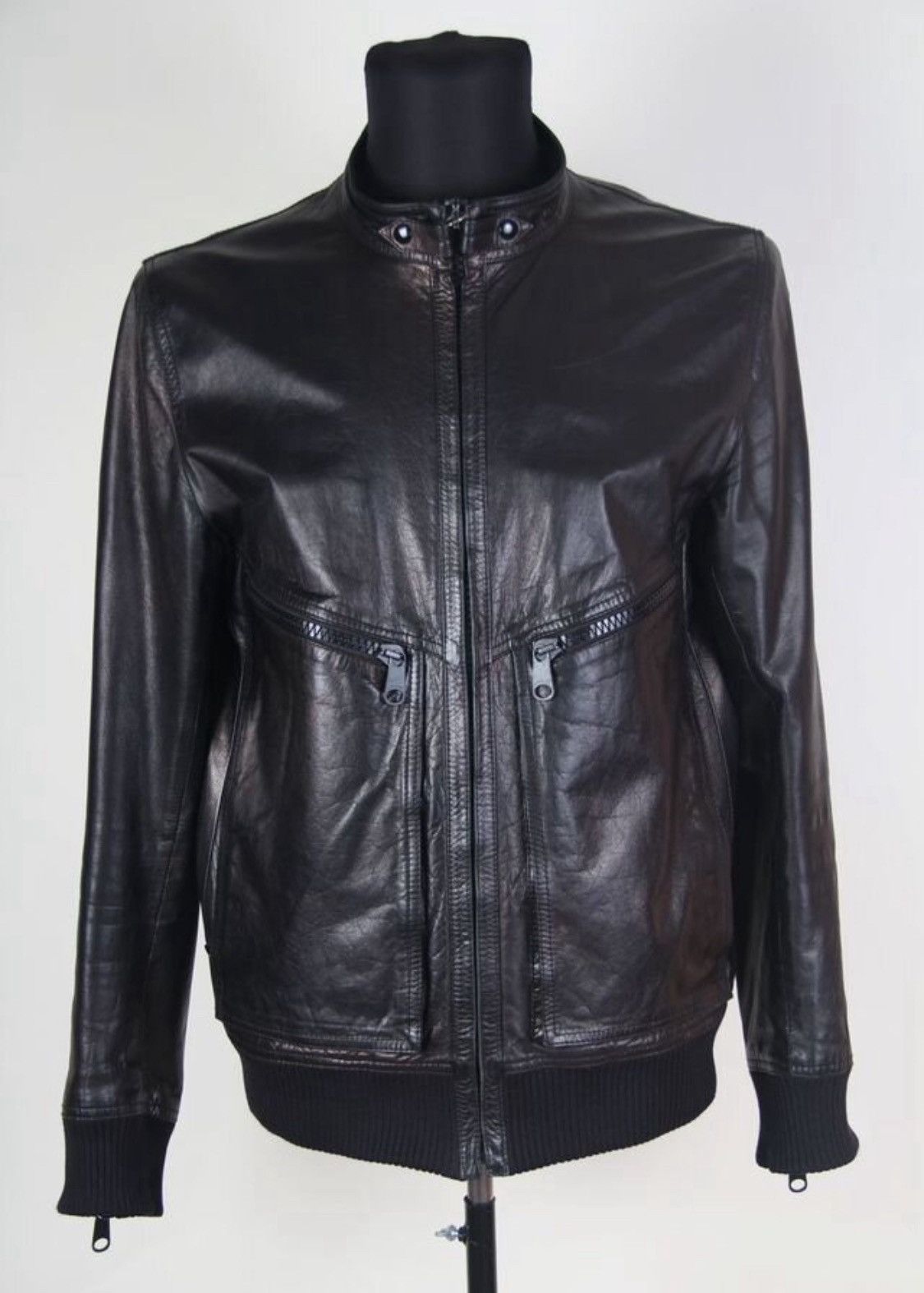 Dior Dior Homme 2009 Leather Zip Up Pocket Detail Jacket Biker Size US L / EU 52-54 / 3 - 1 Thumbnail