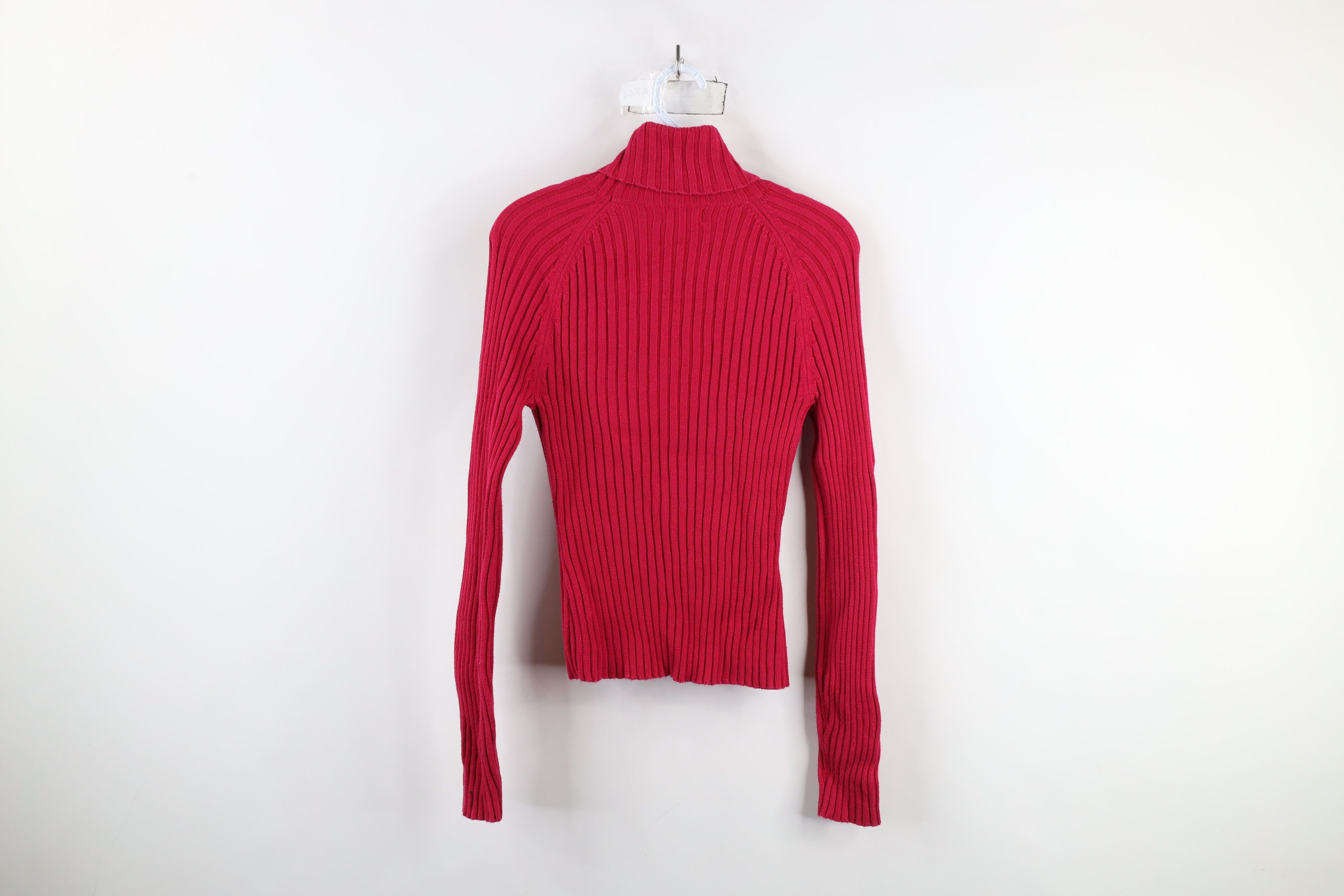 Guess × Vintage Vintage 90s Y2K Guess Cropped Ribbed Knit Turtleneck Sweater Size L / US 10 / IT 46 - 8 Thumbnail