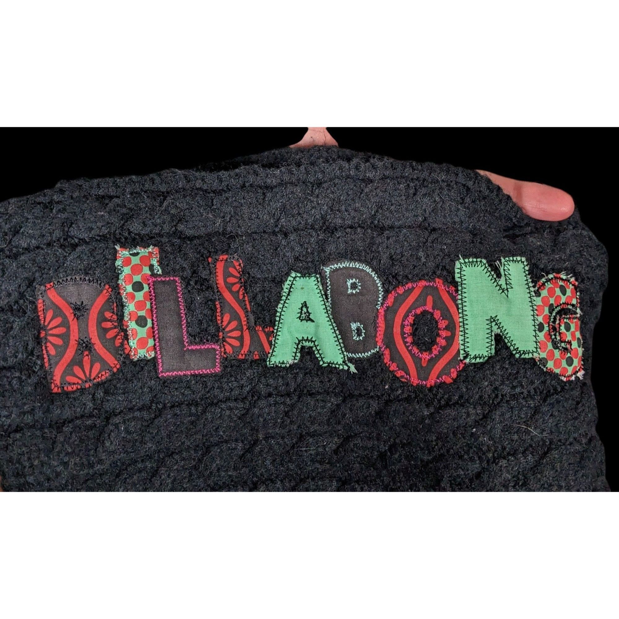 Billabong Vintage 90s Billabong Black Cable Knit Scarf Size ONE SIZE - 2 Thumbnail