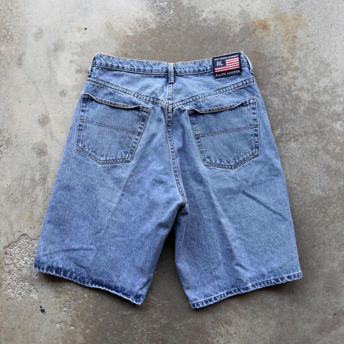 Image of Polo Ralph Laurent Baggy Denim Jean Shorts Jorts in Blue, Men's (Size 34)