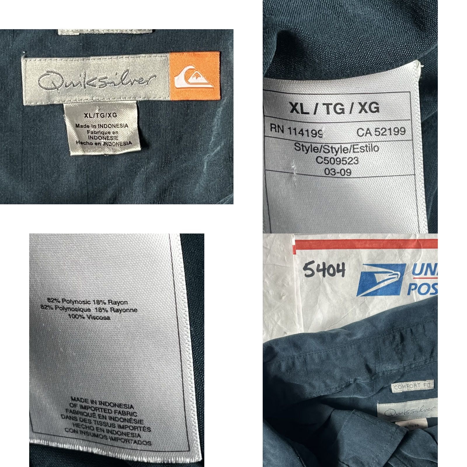 Quiksilver Quiksilver Shirt Short Sleeve Blue XL Mens Board Embroidered Surfing Design Button-Up Size US XL / EU 56 / 4 - 8 Thumbnail