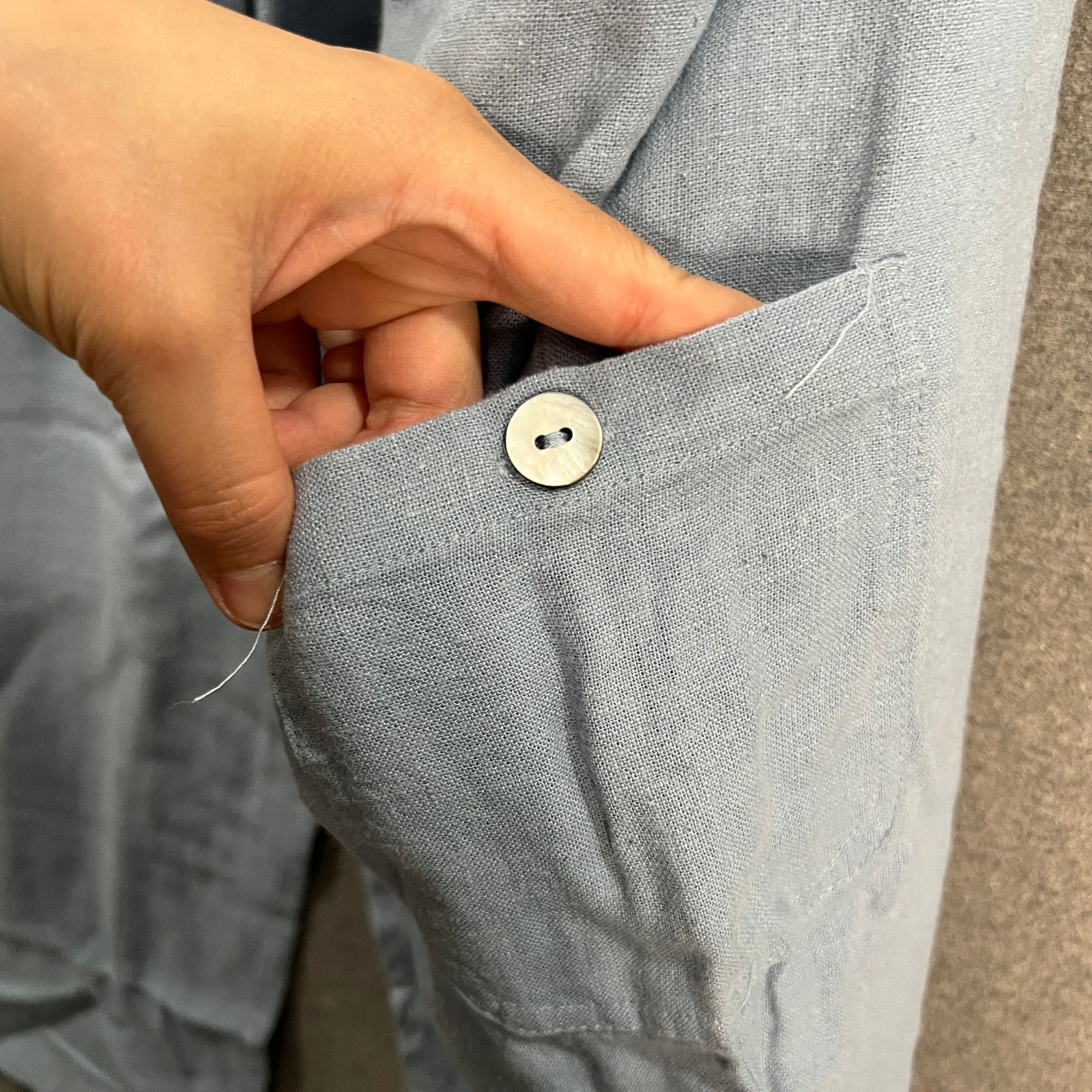 Other Susan Graver Pure Easy Linen Utility Crop Pant Faded Size 34" / US 12 / IT 48 - 8 Thumbnail