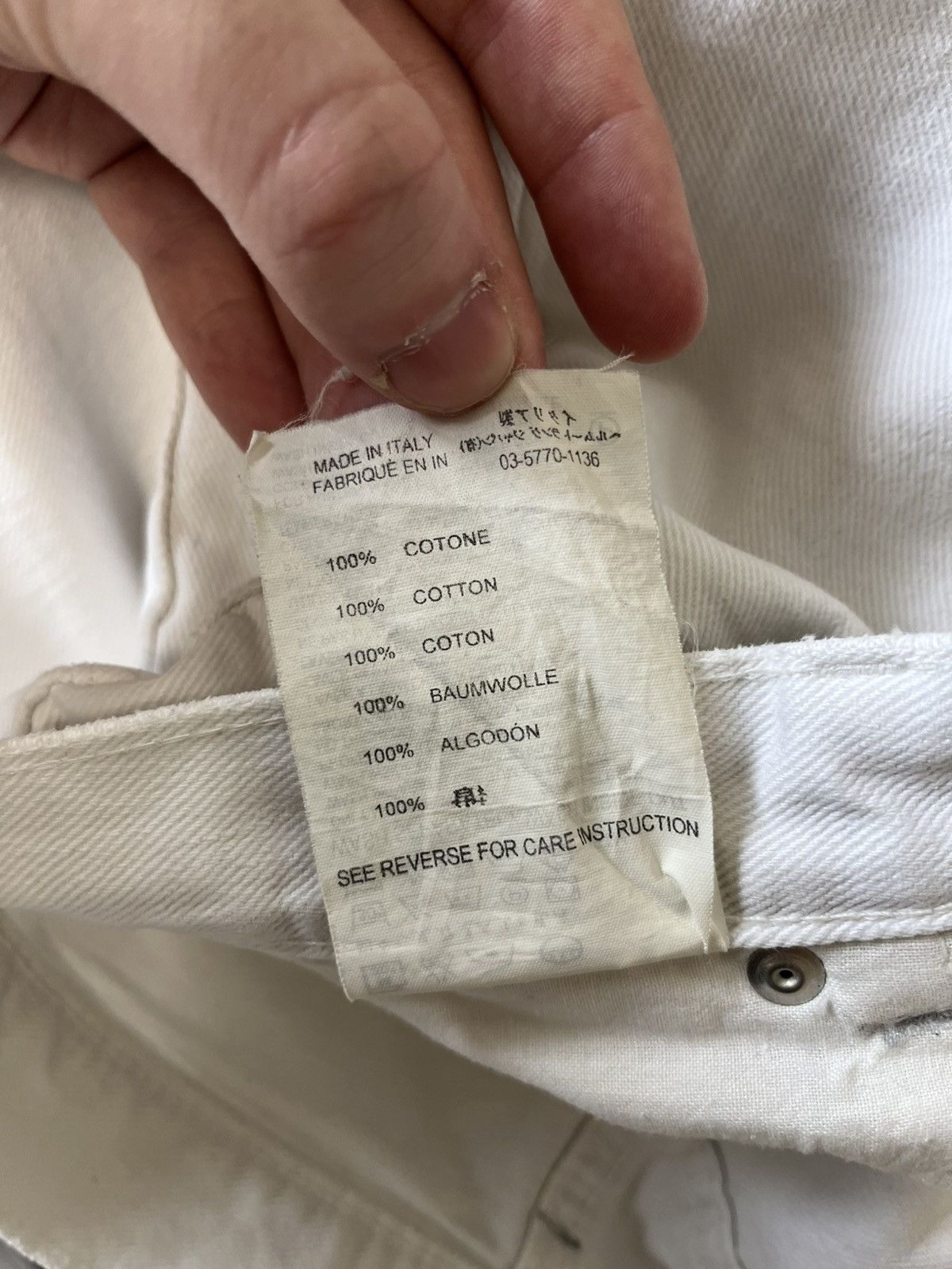 Helmut Lang × Prada × Vintage Helmut Lang Vintage Broken Denim White Jeans Size US 28 / EU 44 - 14 Thumbnail