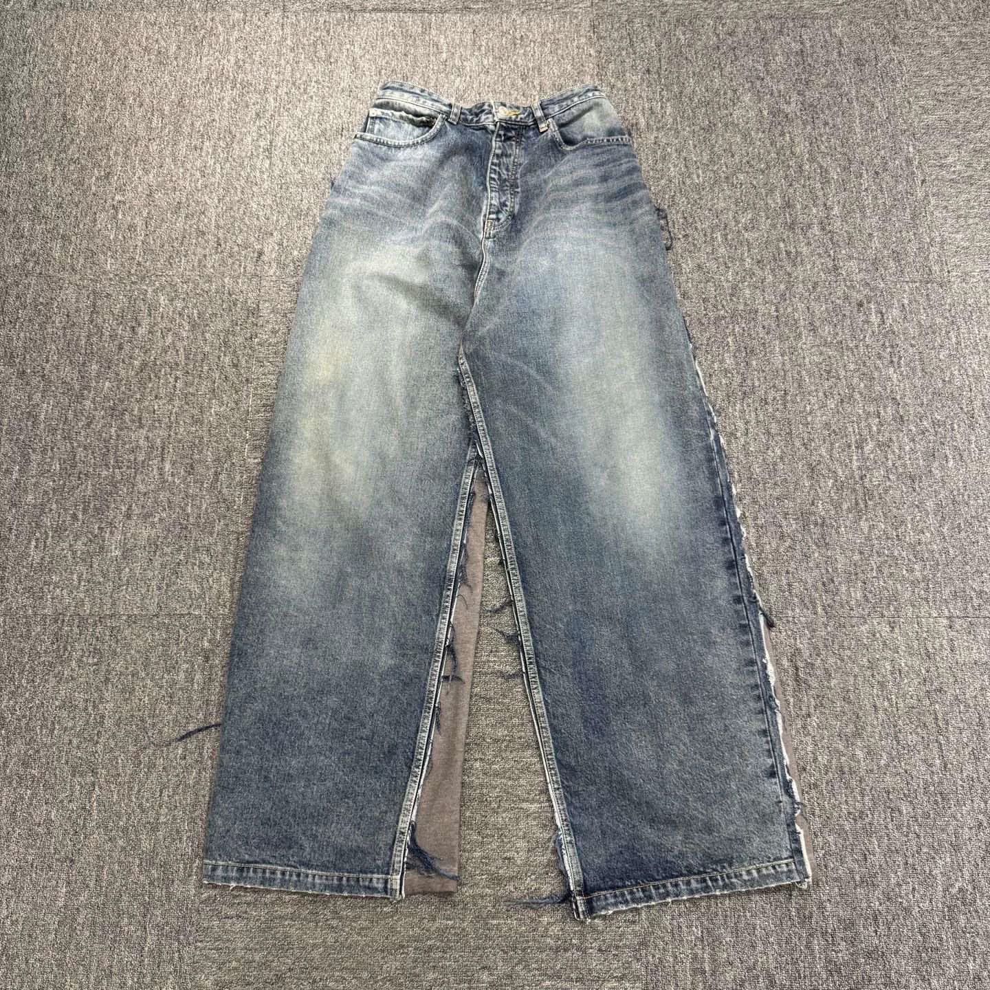 Balenciaga Washed Distressed Casual Pants