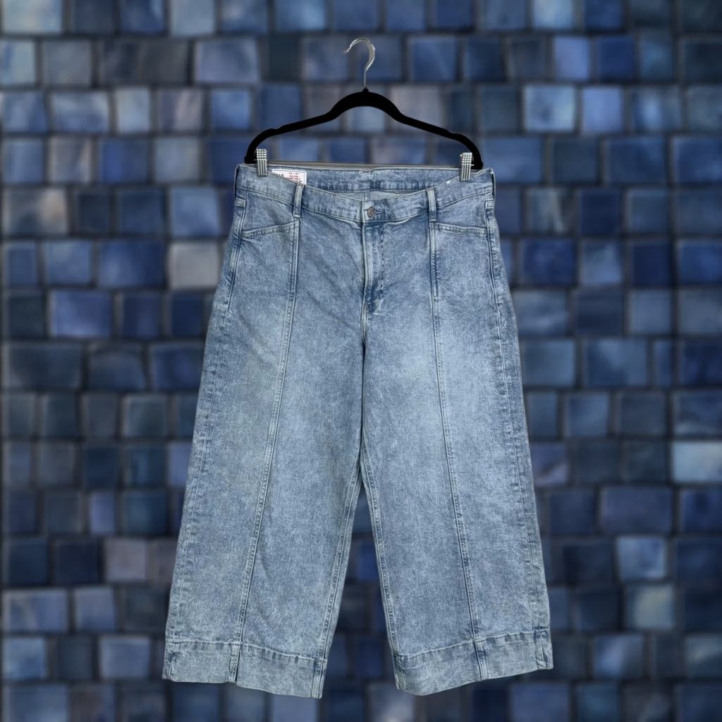 Gap VINTAGE GAP Jeans Womens 16 High Rise Stride Ankle Blue Wide Leg Crop Light Wash Denim Size 38" / US 16 / IT 52 - 1 Thumbnail