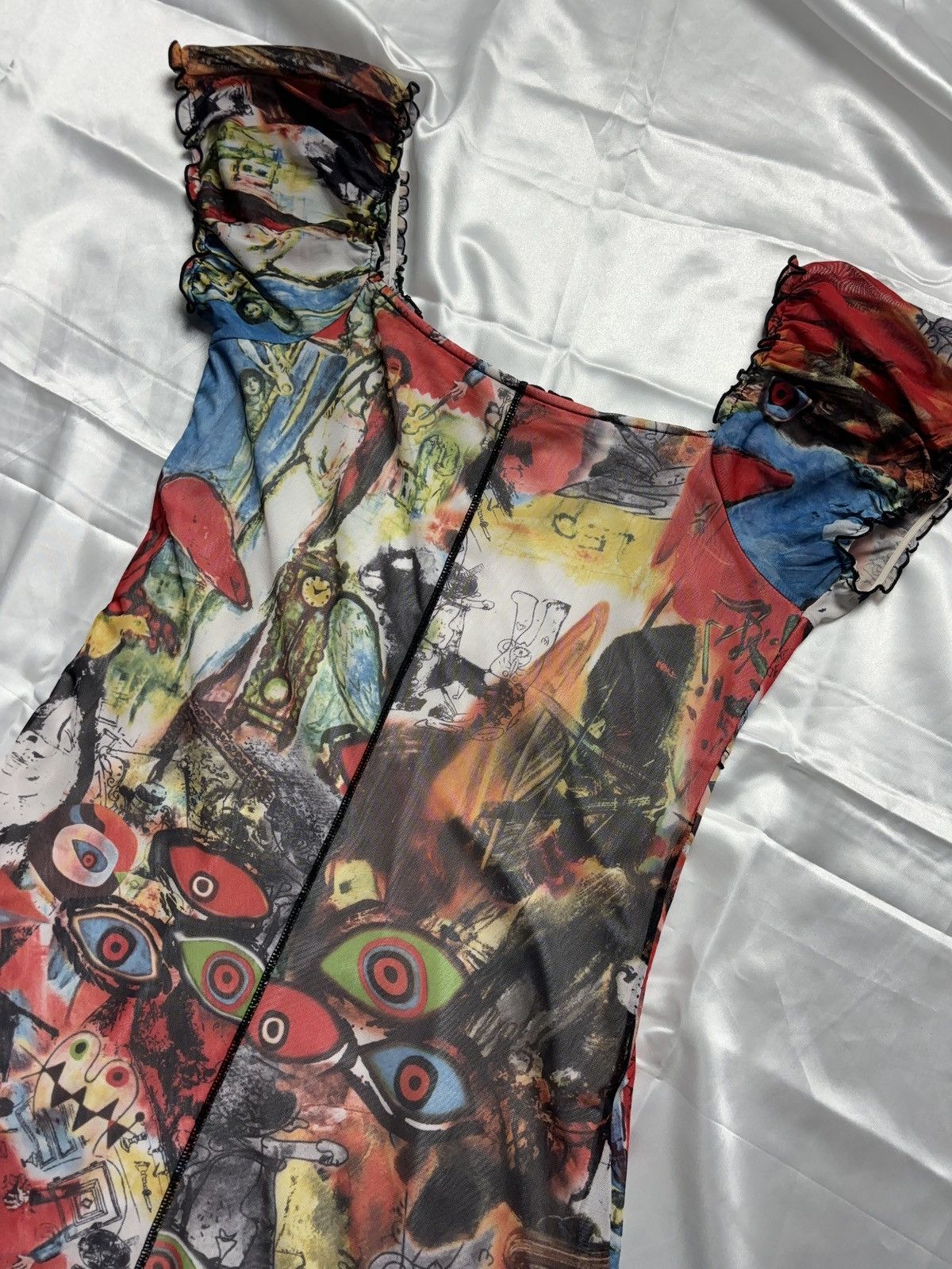 Vintage Psychedelic crazy vintage mesh midi dress Size M / US 6-8 / IT 42-44 - 11 Thumbnail