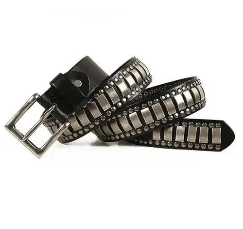 Garbage TV Leather Rock Punk Rivets Biker Belt Size ONE SIZE - 4 Thumbnail