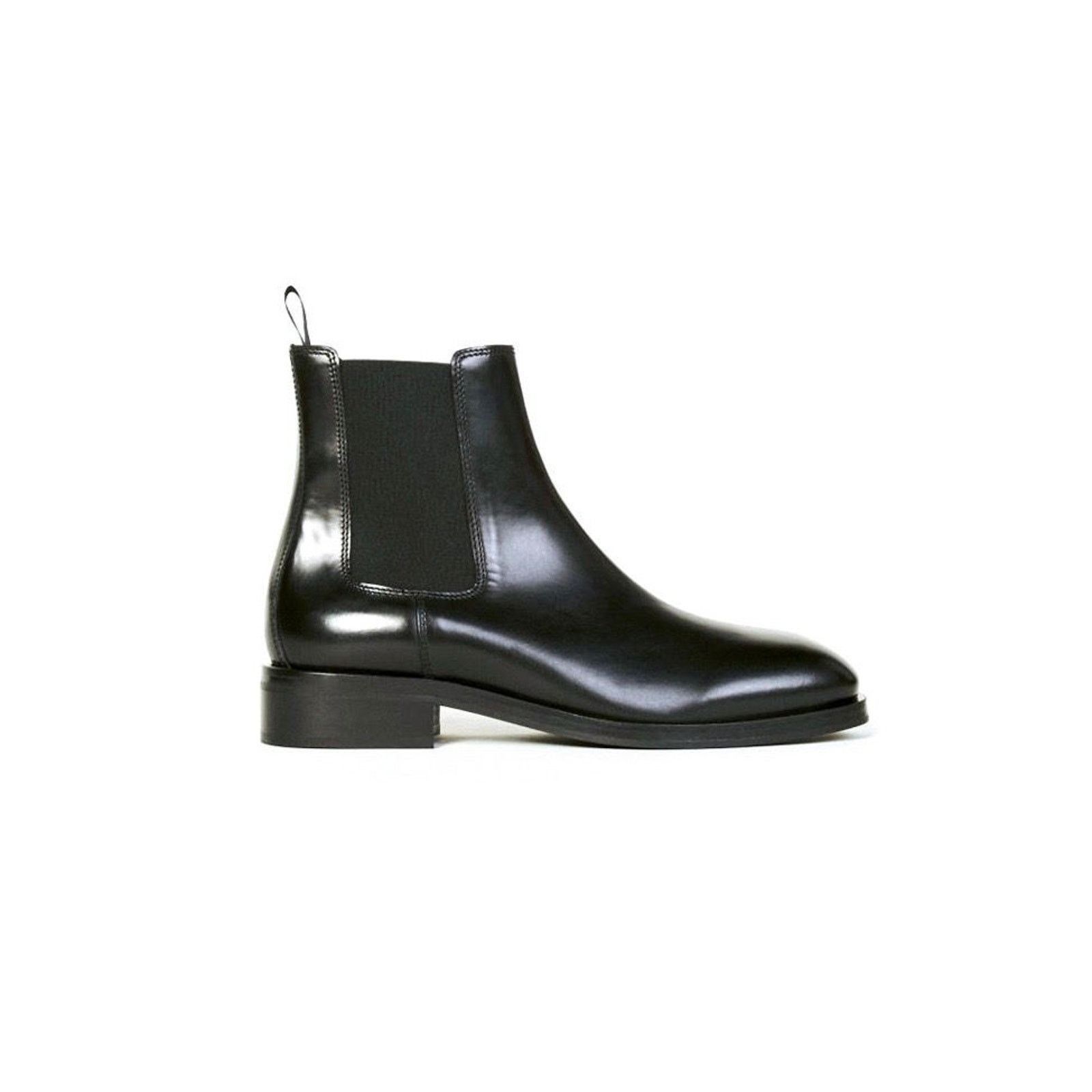 Sandro Sandro Paris Chelsea Square Toe Black Leather Boots Size US 12 / EU 45 - 3 Thumbnail
